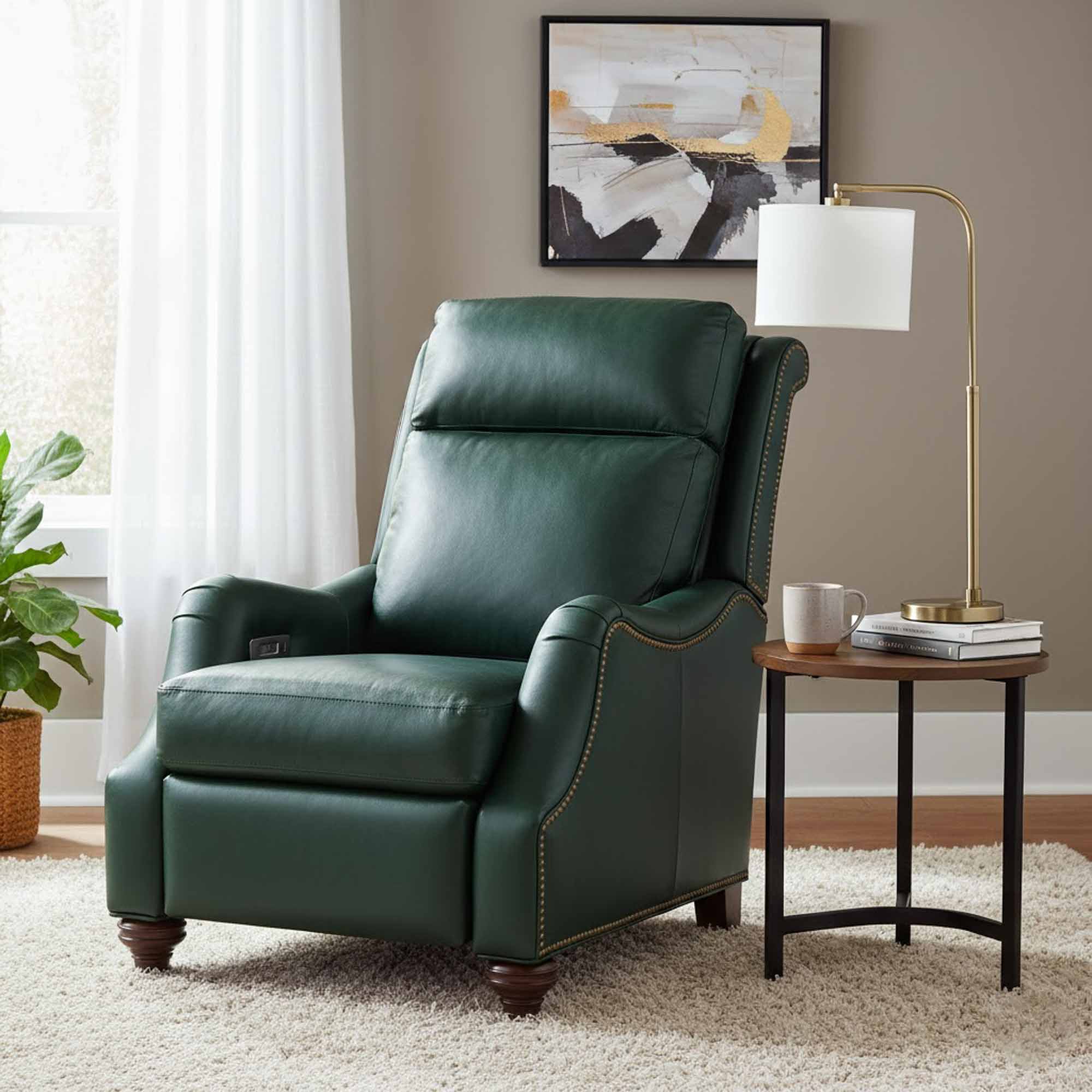 Abigail Leather Power Recliner With Articulating Headrest - Image 10