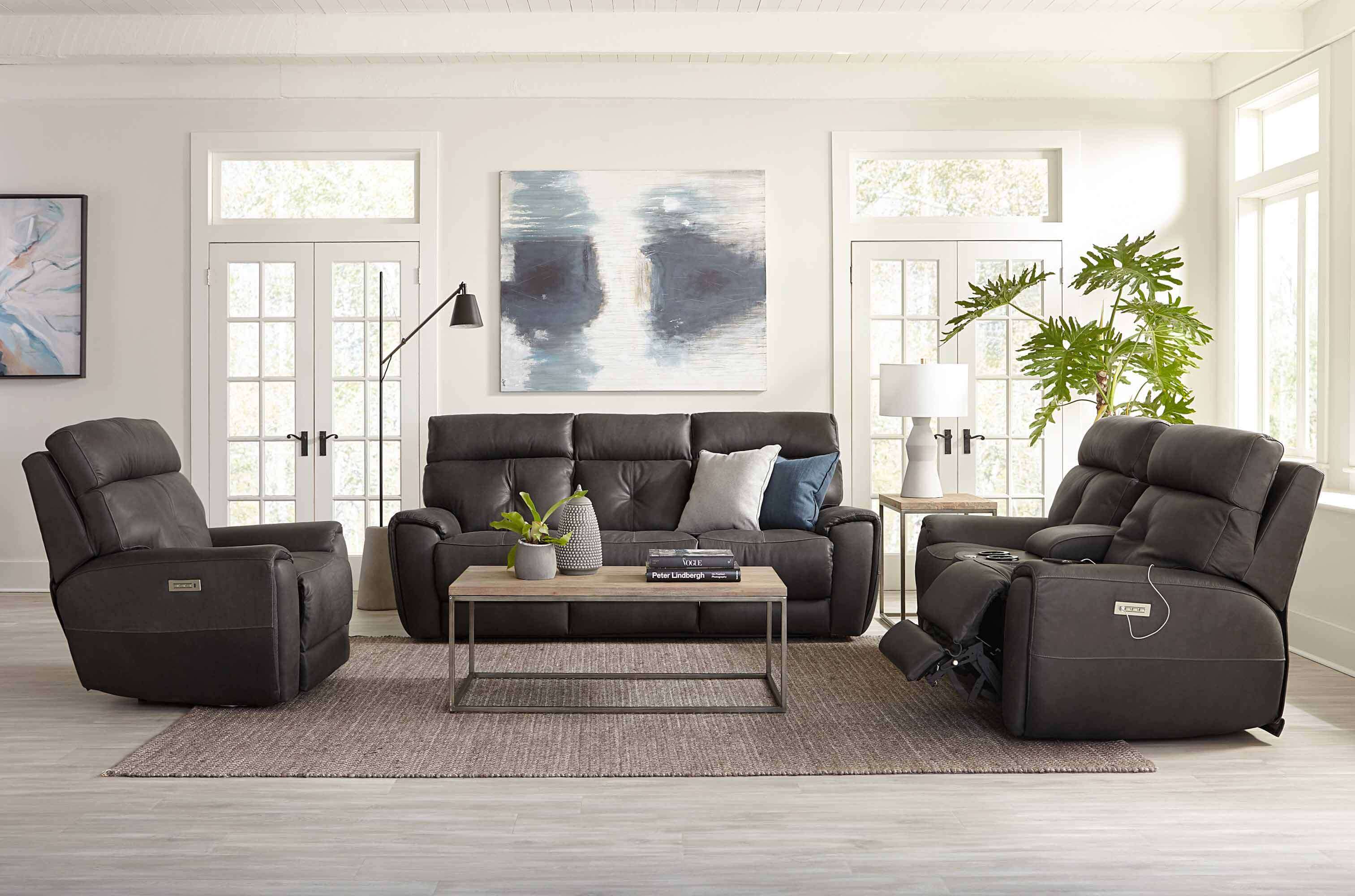 Aedon Leather Power Reclining Loveseat With Articulating Headrest - Image 7