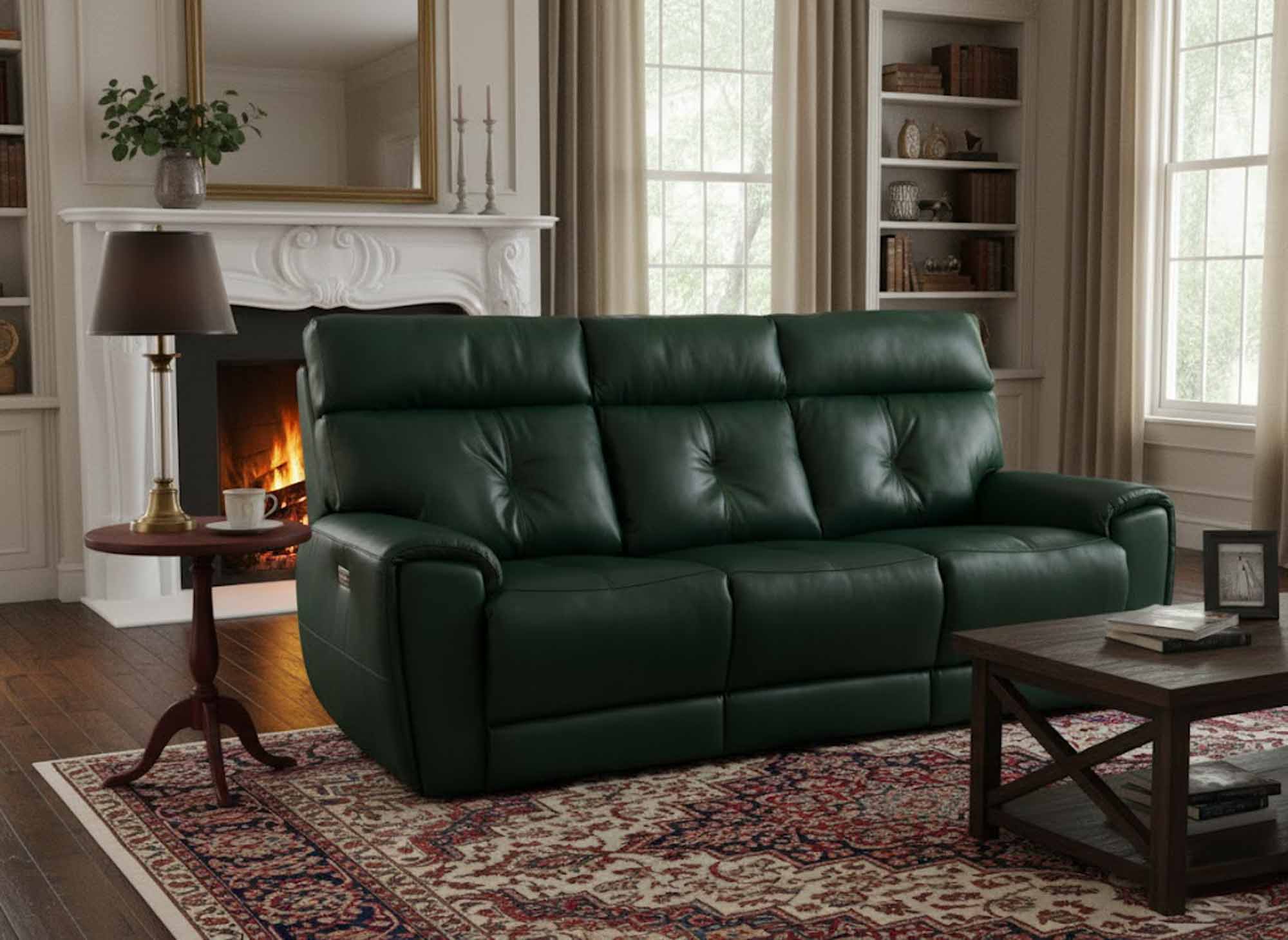 Aedon Leather Power Reclining Loveseat With Articulating Headrest - Image 8