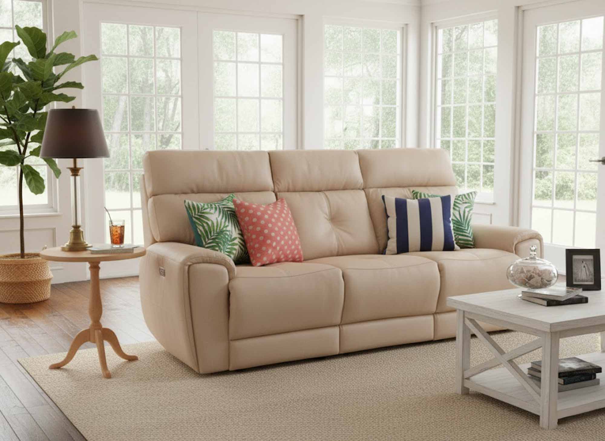 Aedon Leather Power Reclining Loveseat With Articulating Headrest - Image 9