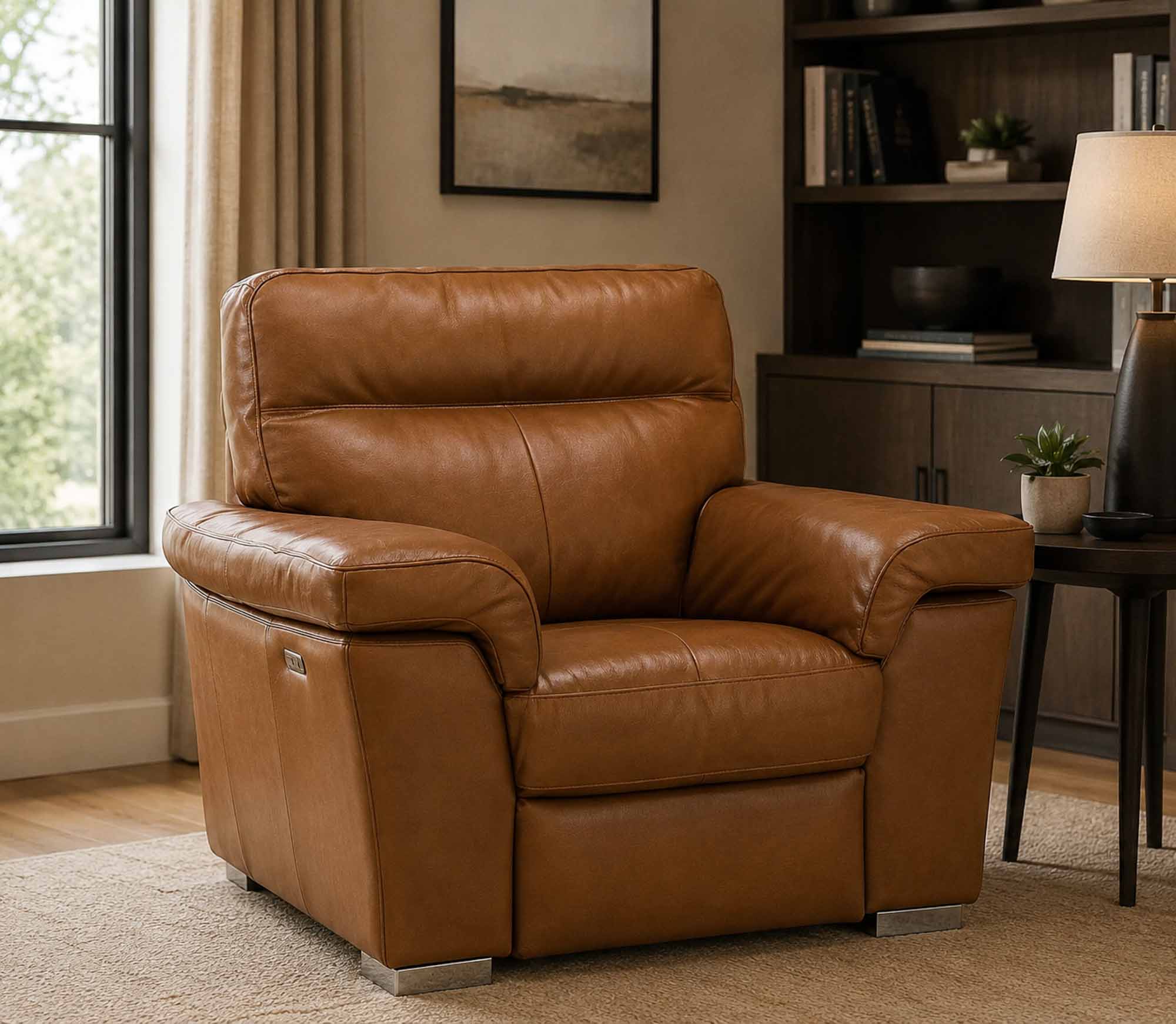 Alaska Leather Wallhugger Power Recliner With Articulating Headrest - Image 4