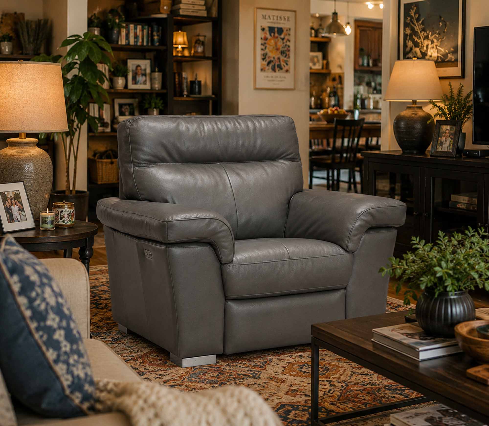 Alaska Leather Wallhugger Power Recliner With Articulating Headrest - Image 5