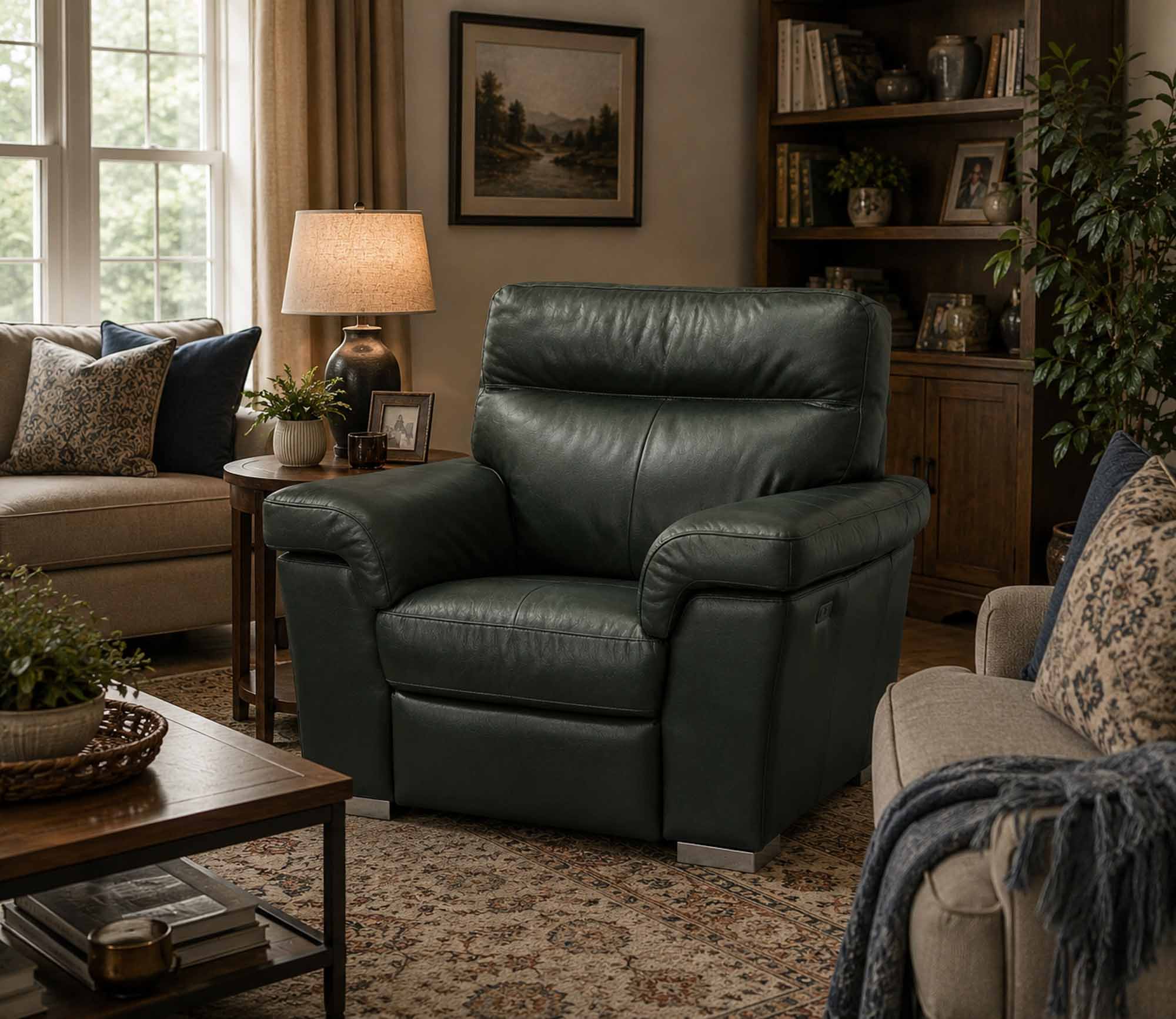 Alaska Leather Wallhugger Power Recliner With Articulating Headrest - Image 6