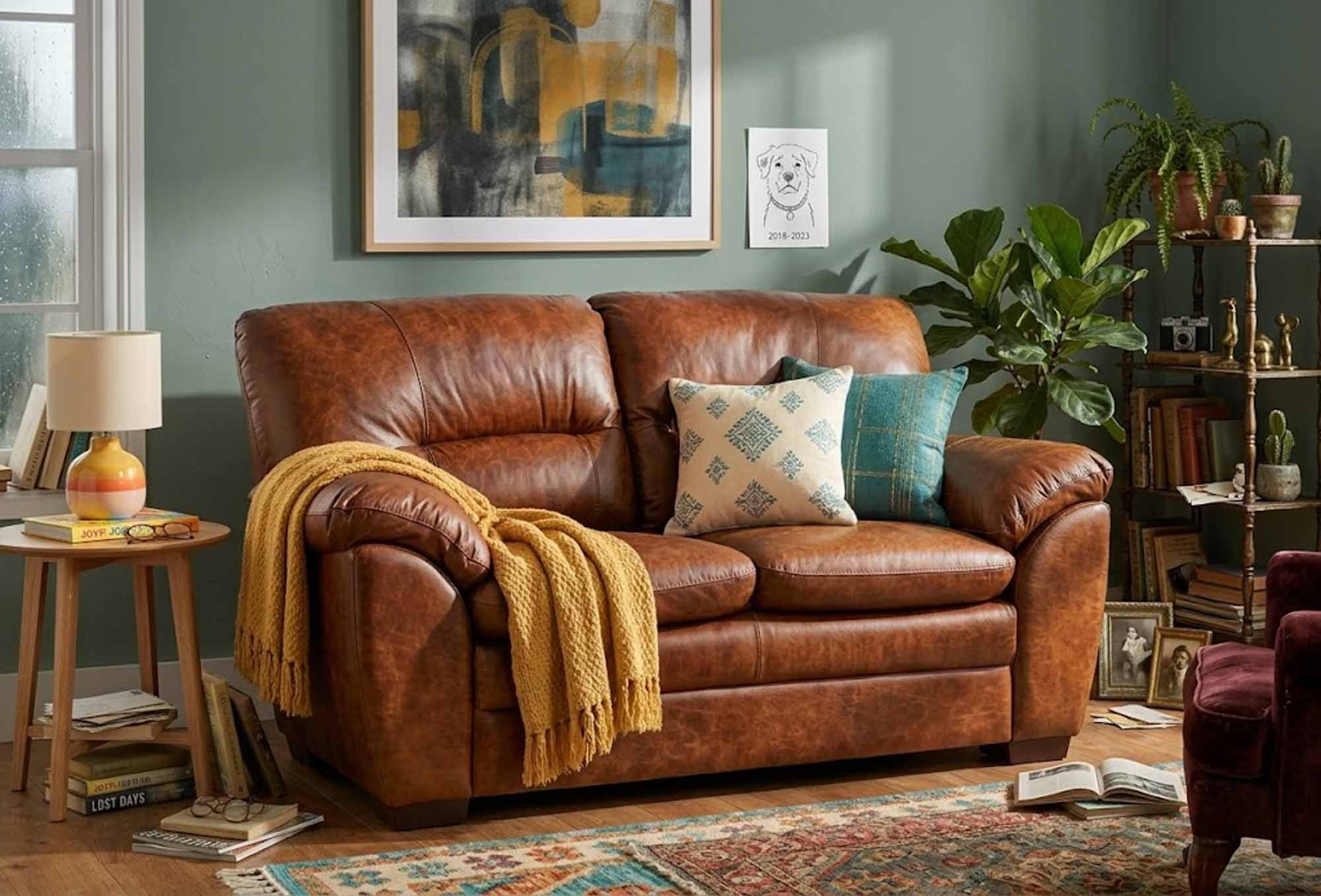 Amisk Leather Loveseat - Image 10