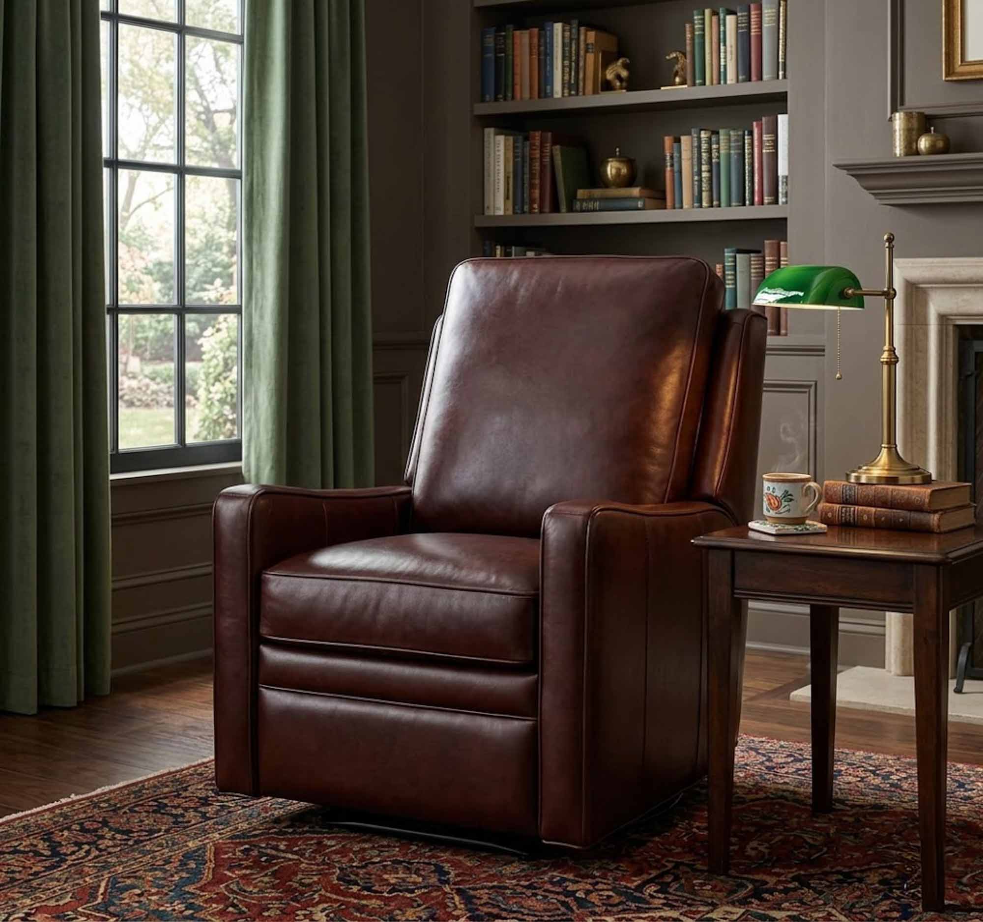 Ani Leather Swivel Glider Recliner - Image 8