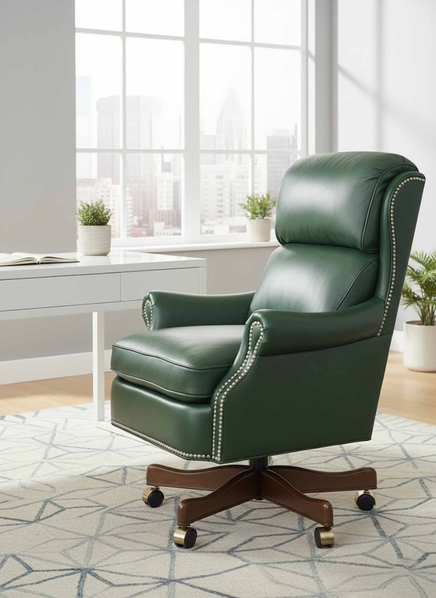 Anthony Leather Swivel Tilt Chair - Image 8