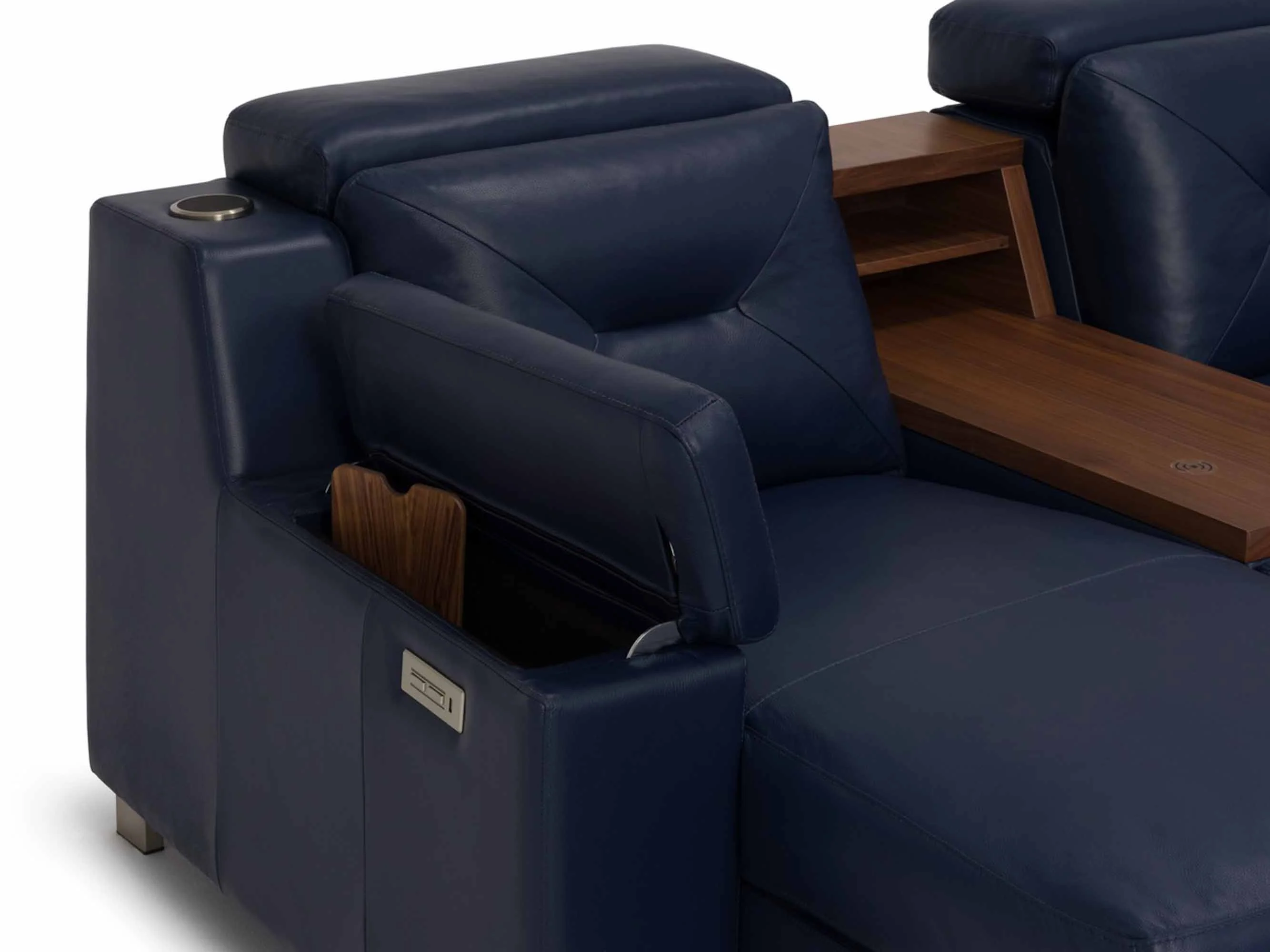 Apex Leather Power Reclining Sectional With Articulating Headrest - Image 3