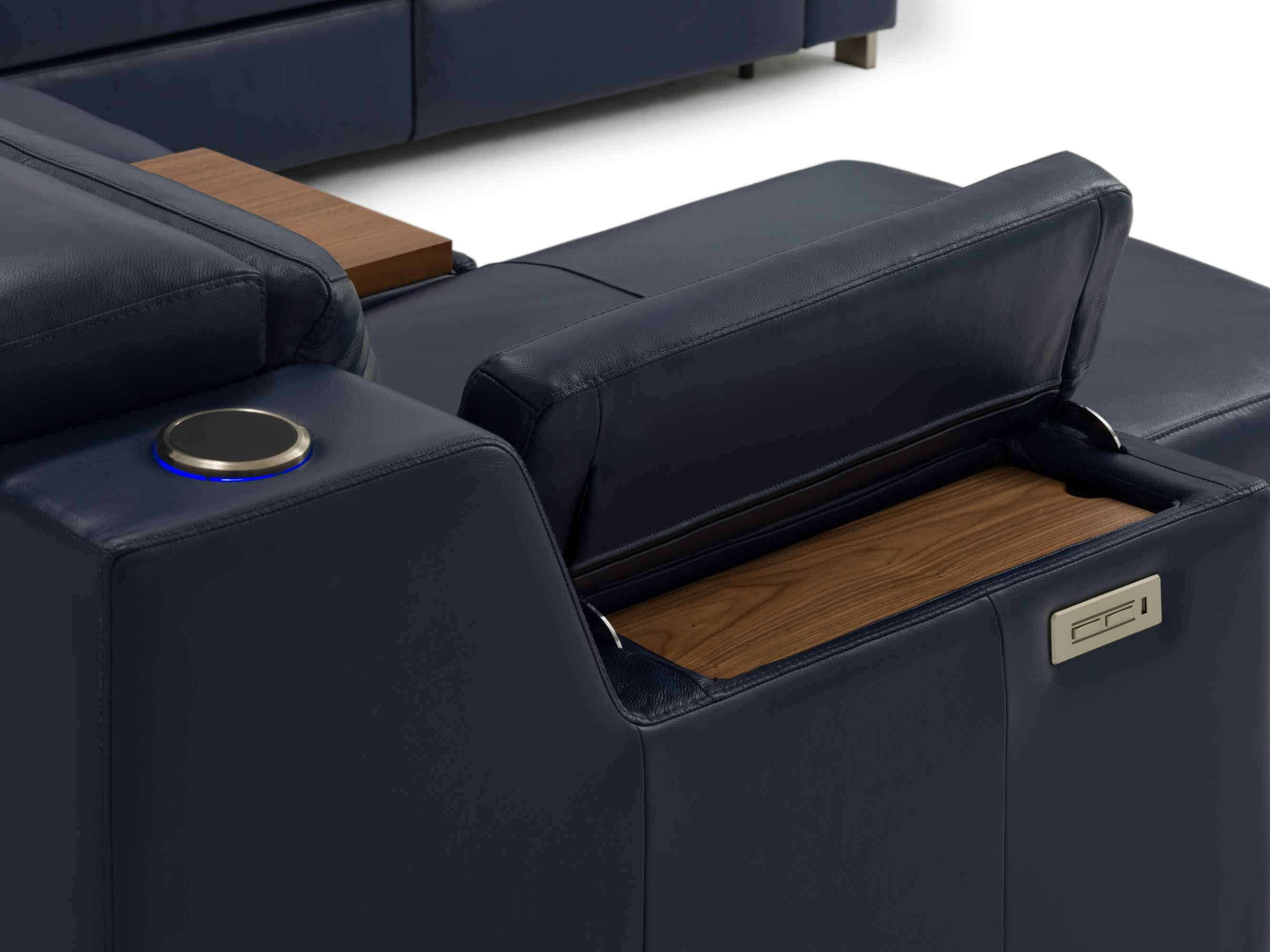Apex Leather Power Reclining Sectional With Articulating Headrest - Image 4