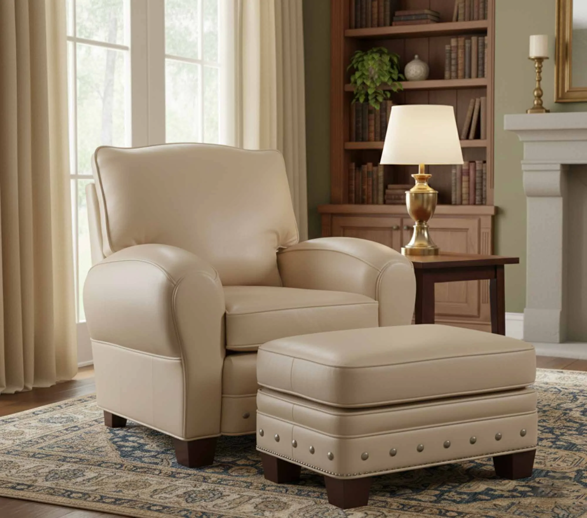 Arizona Leather Power Tilt Back Chair & Ottoman - Image 4