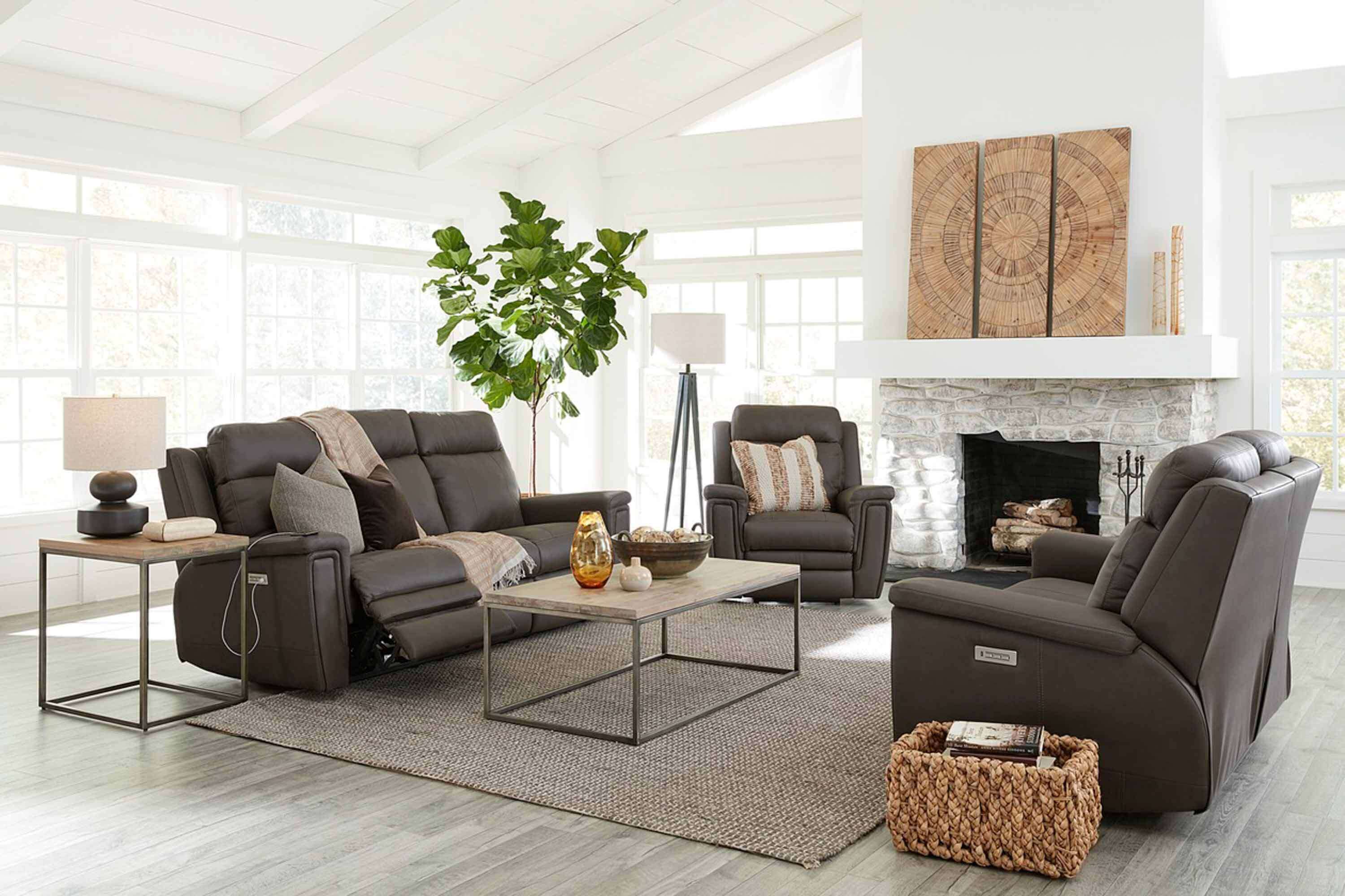 Asher Leather Power Reclining Loveseat With Articulating Headrest - Image 7