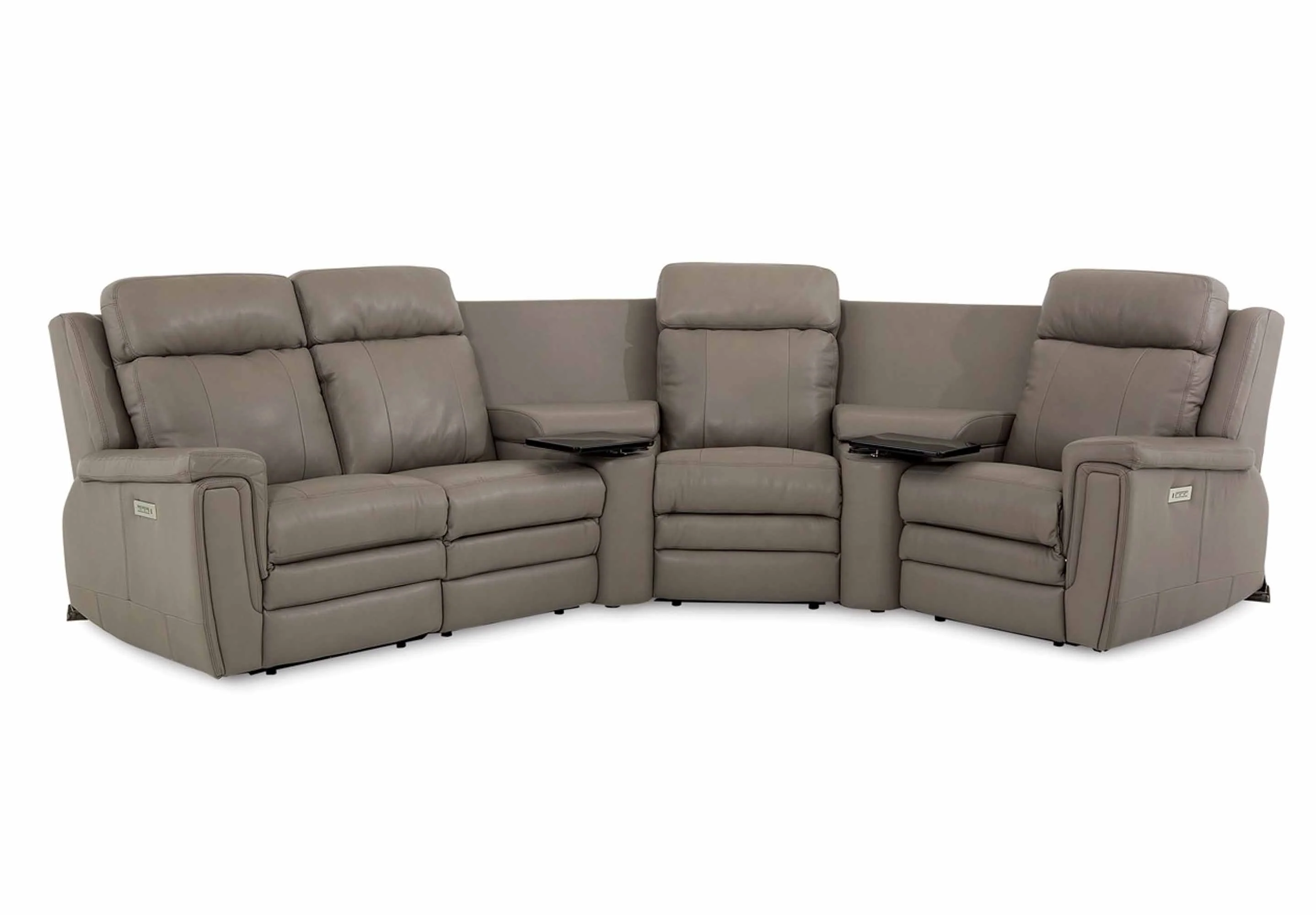Asher Leather Power Reclining Sectional With Articulating Headrest