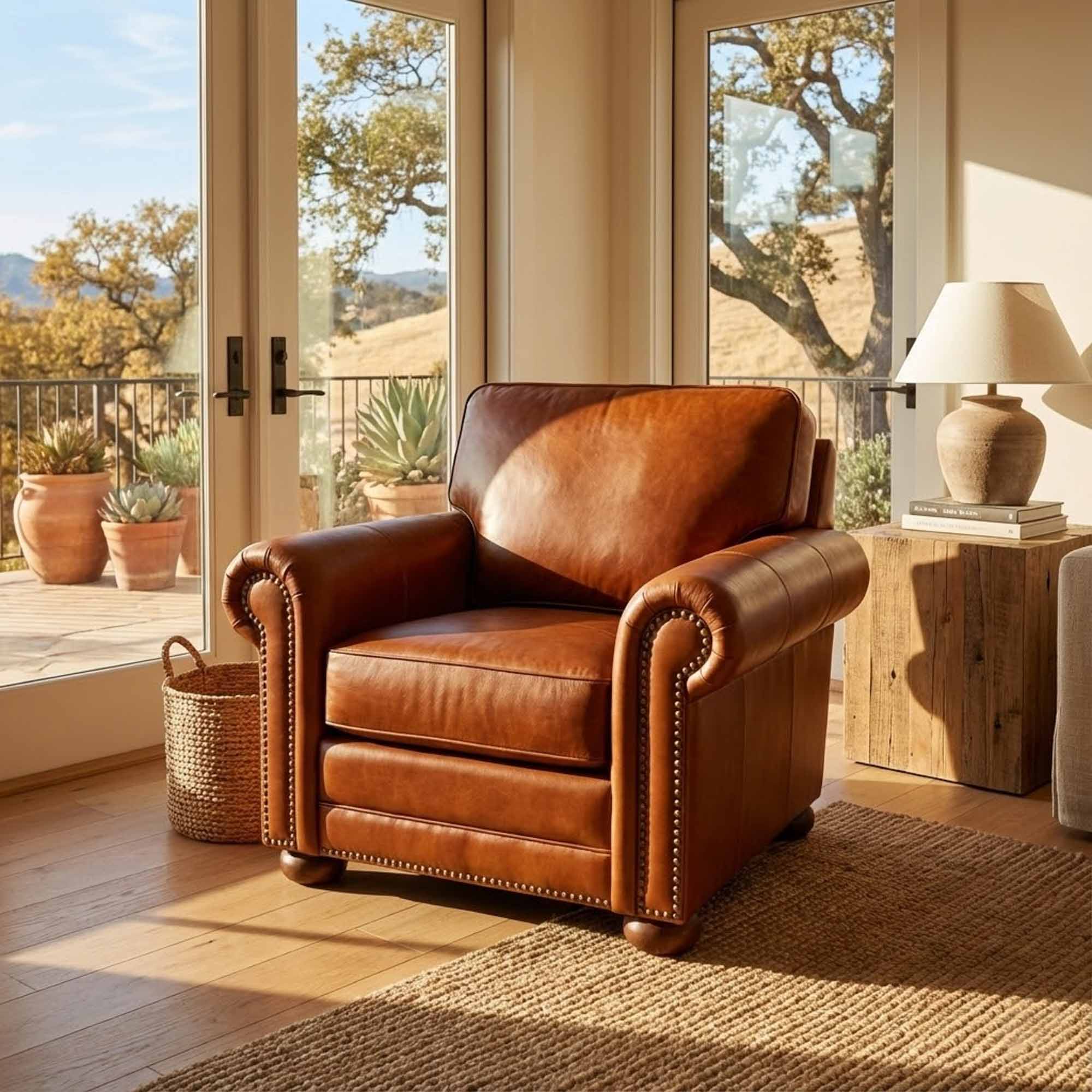 Athens Leather Chair - Image 6
