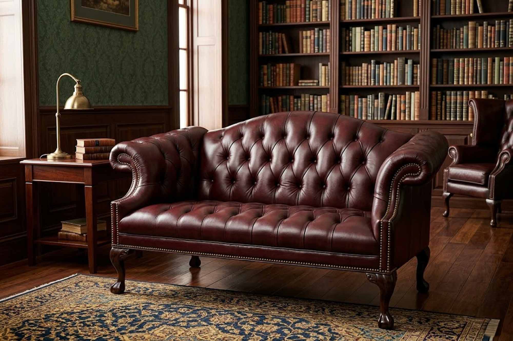 Ball In Claw Leather Loveseat - Image 6