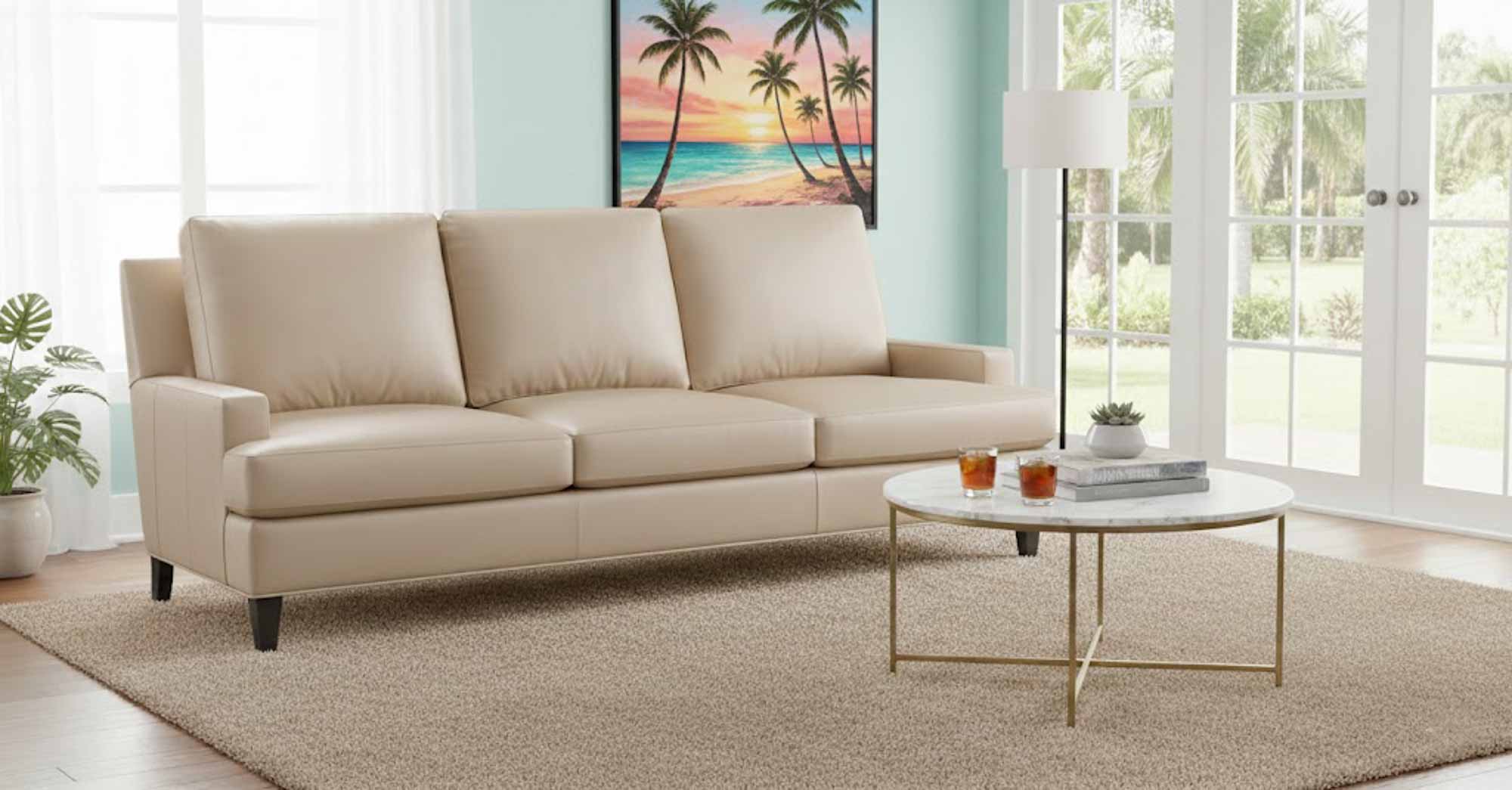 Barker Leather Sofa - Image 6