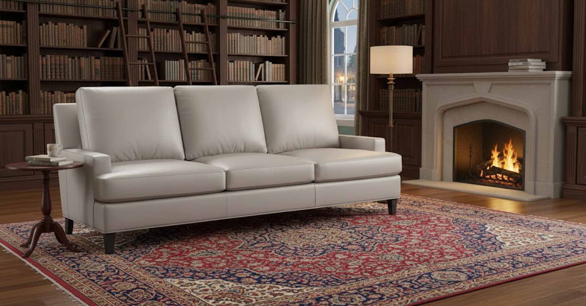 Barker Leather Sofa - Image 8