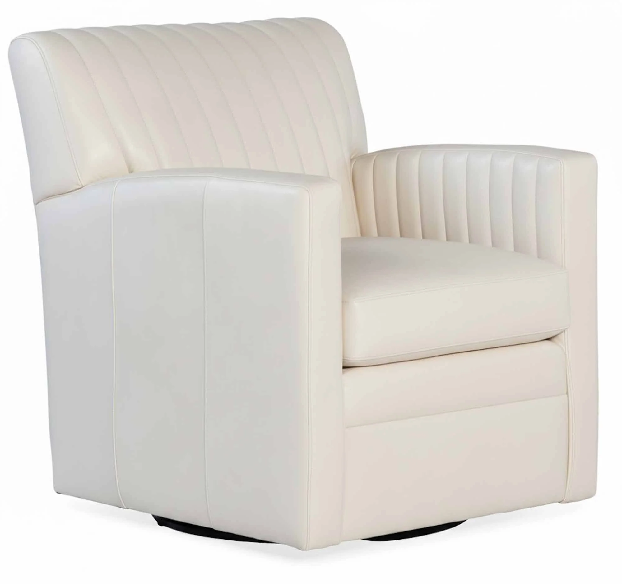 Barnabus Leather Swivel Chair - Image 5