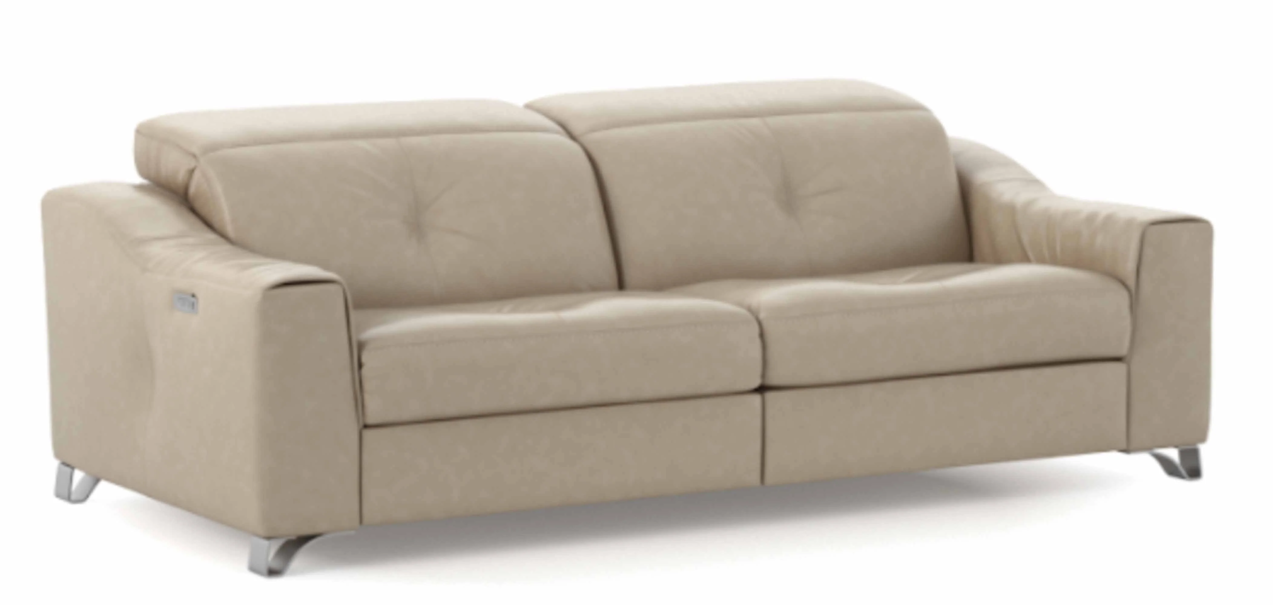 Bellini Leather 2 Cushion Power Reclining Sofa With Articulating Headrest
