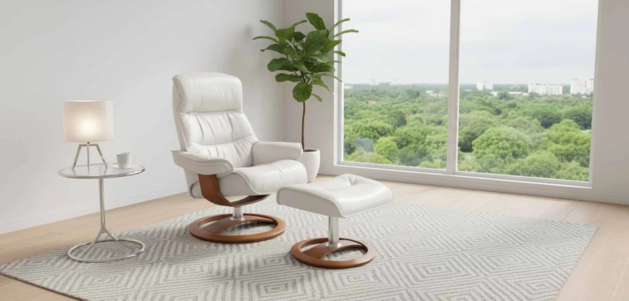 Big Sur Leather Chair and Ottoman - Image 5
