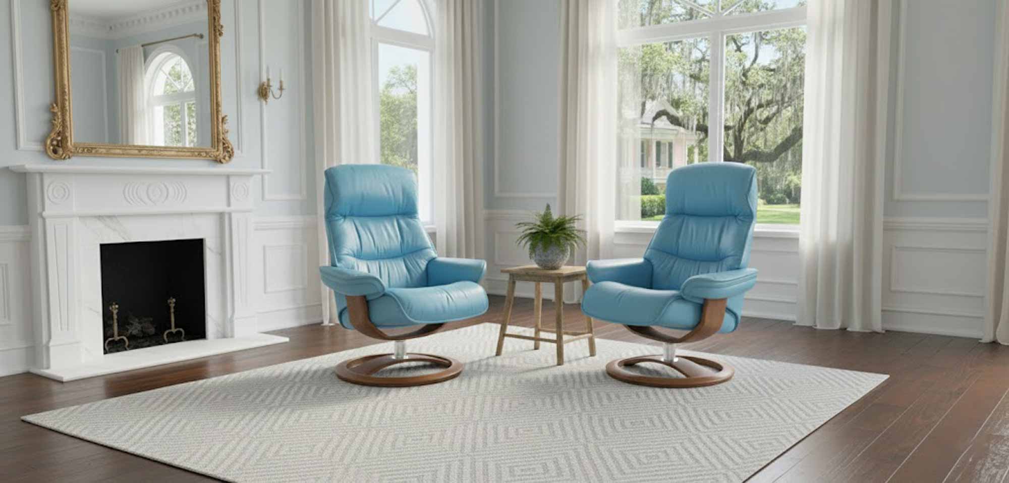 Big Sur Leather Chair and Ottoman - Image 6