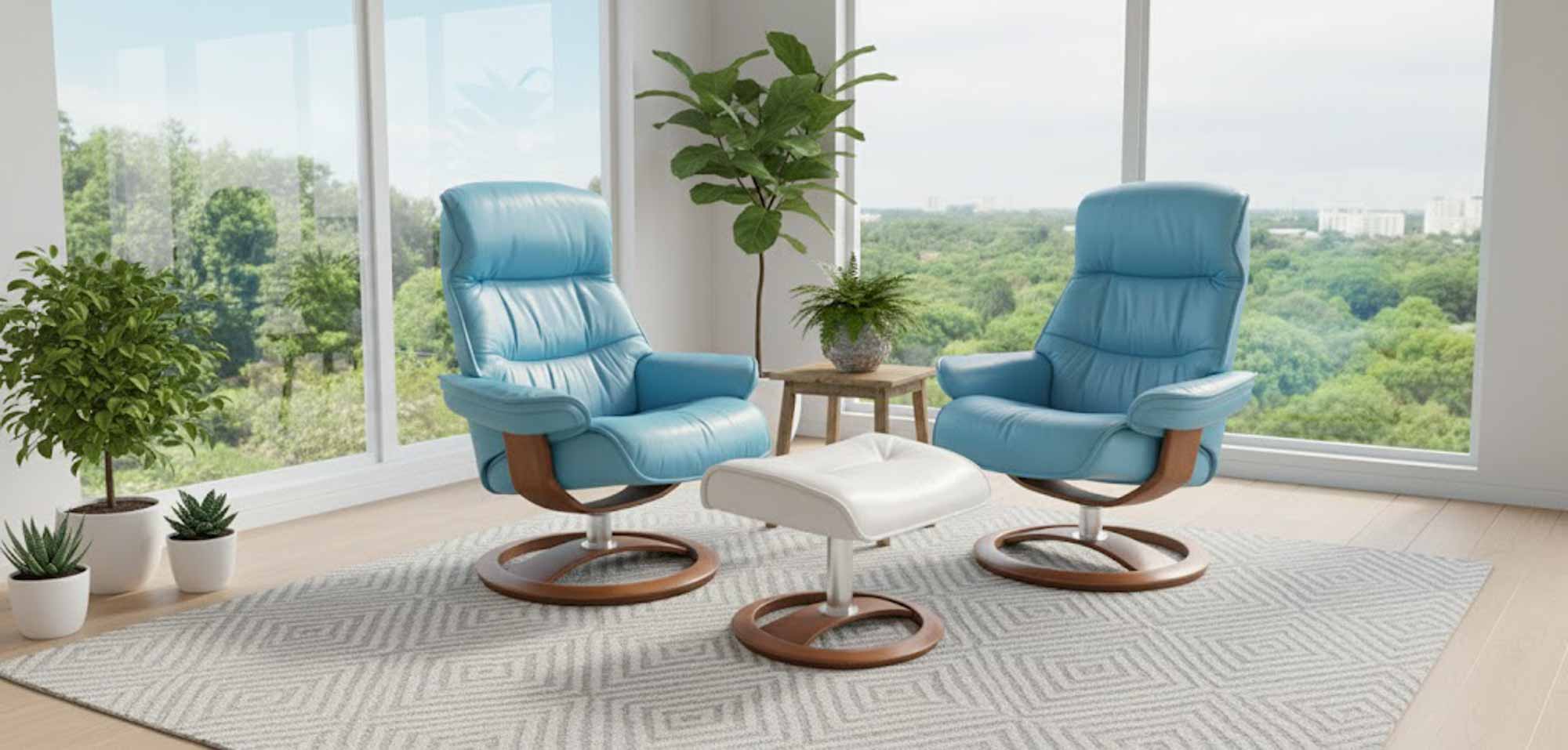 Big Sur Leather Chair and Ottoman - Image 7