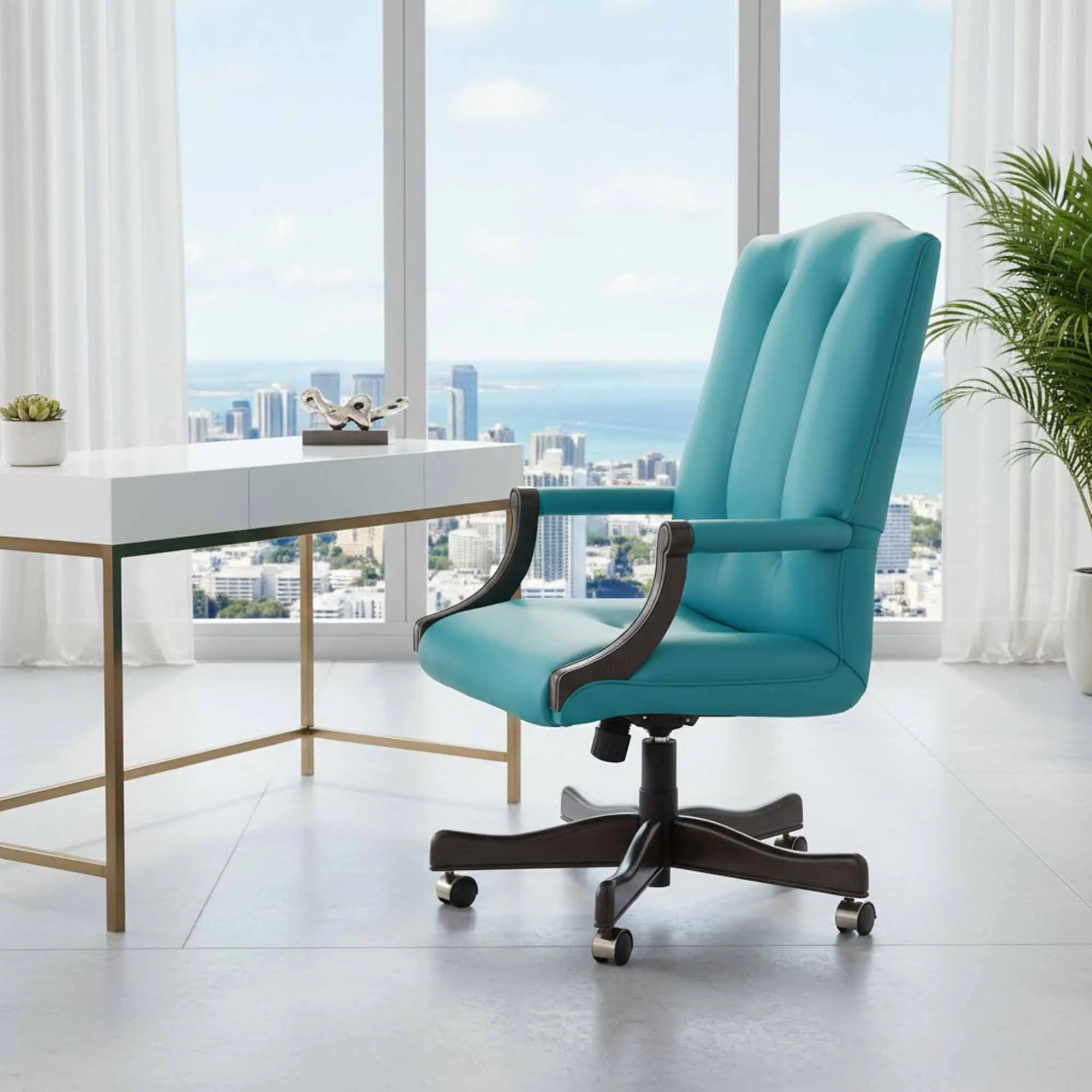 Blake Leather Swivel Tilt Chair - Image 6