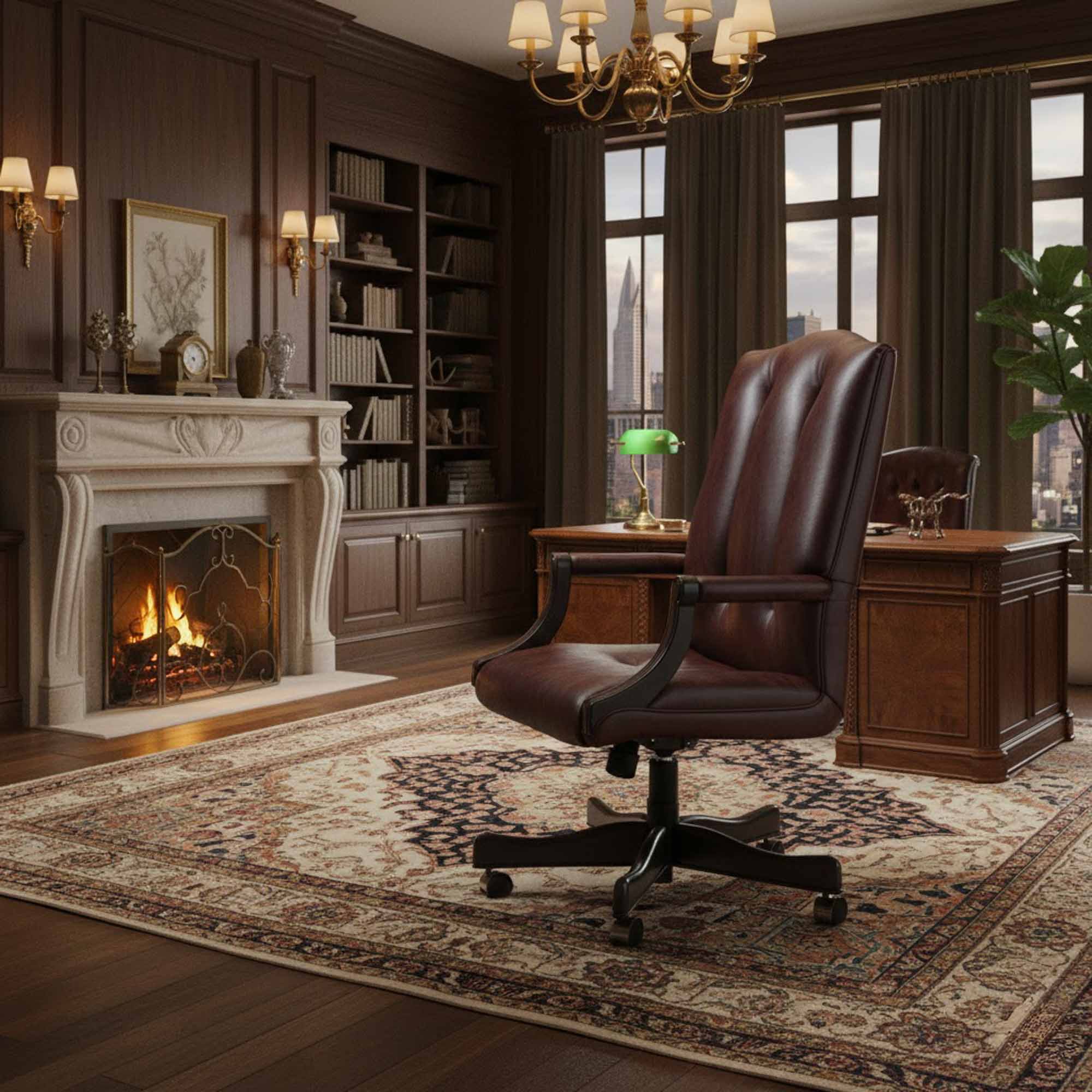 Blake Leather Swivel Tilt Chair - Image 7