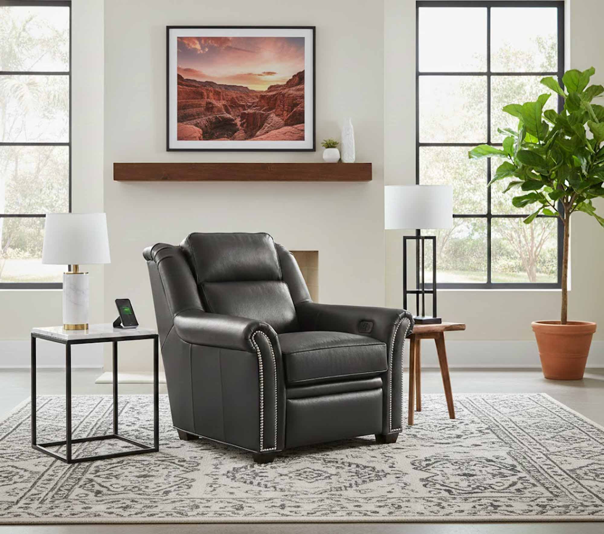 Bolton Leather Power Recliner With Articulating Headrest - Image 4