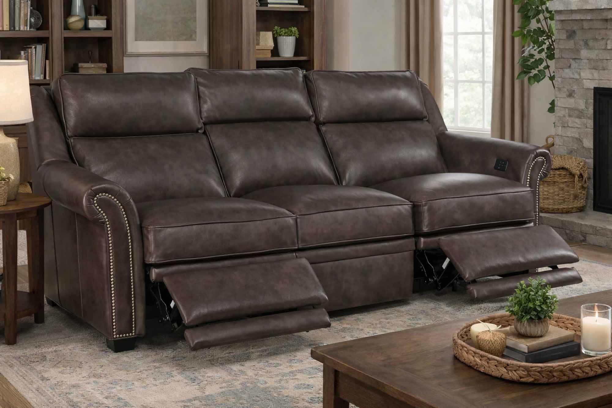 Bolton Leather Power Reclining Sofa With Articulating Headrest - Image 9