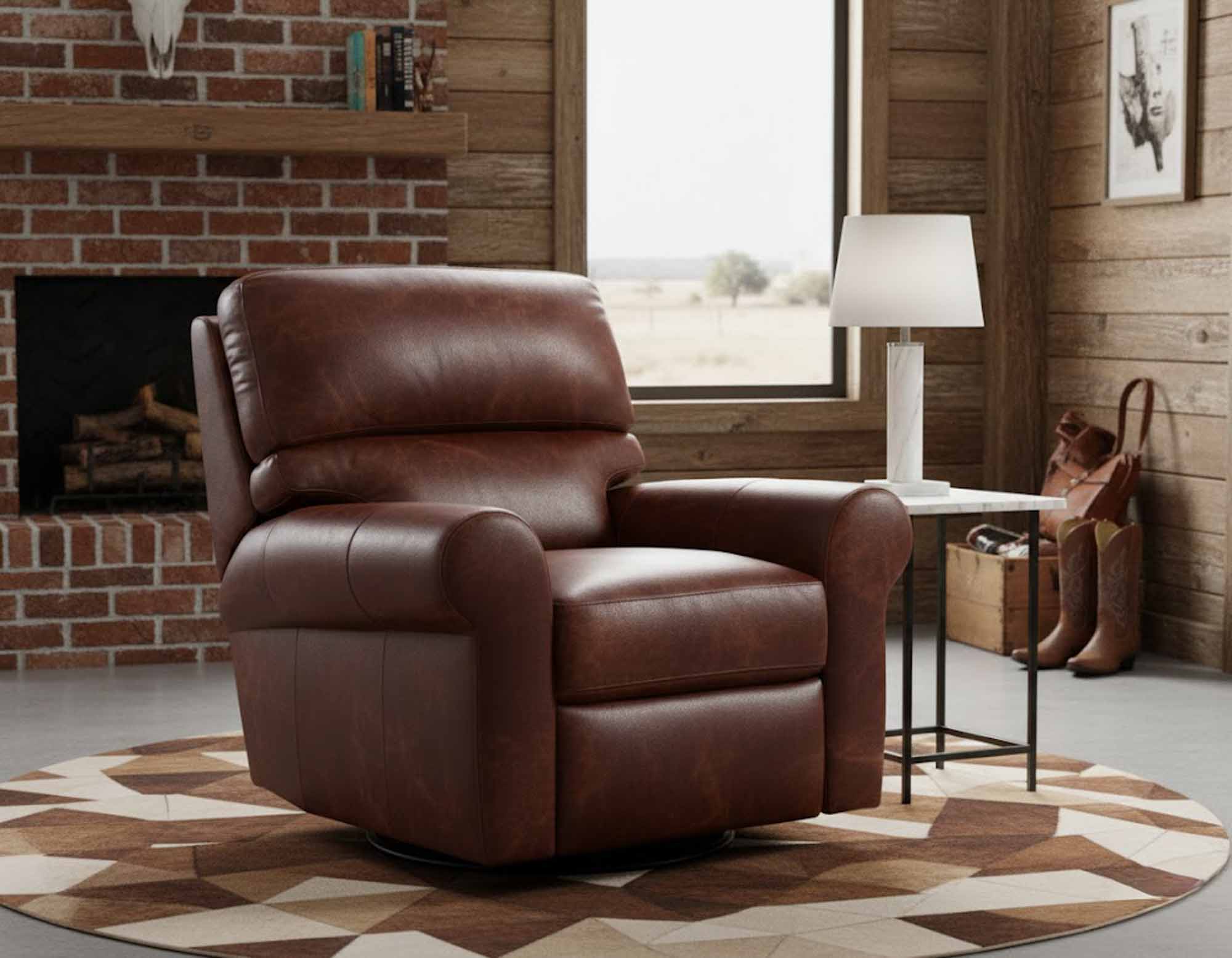 Brookfield Leather Swivel Glider Recliner - Image 9
