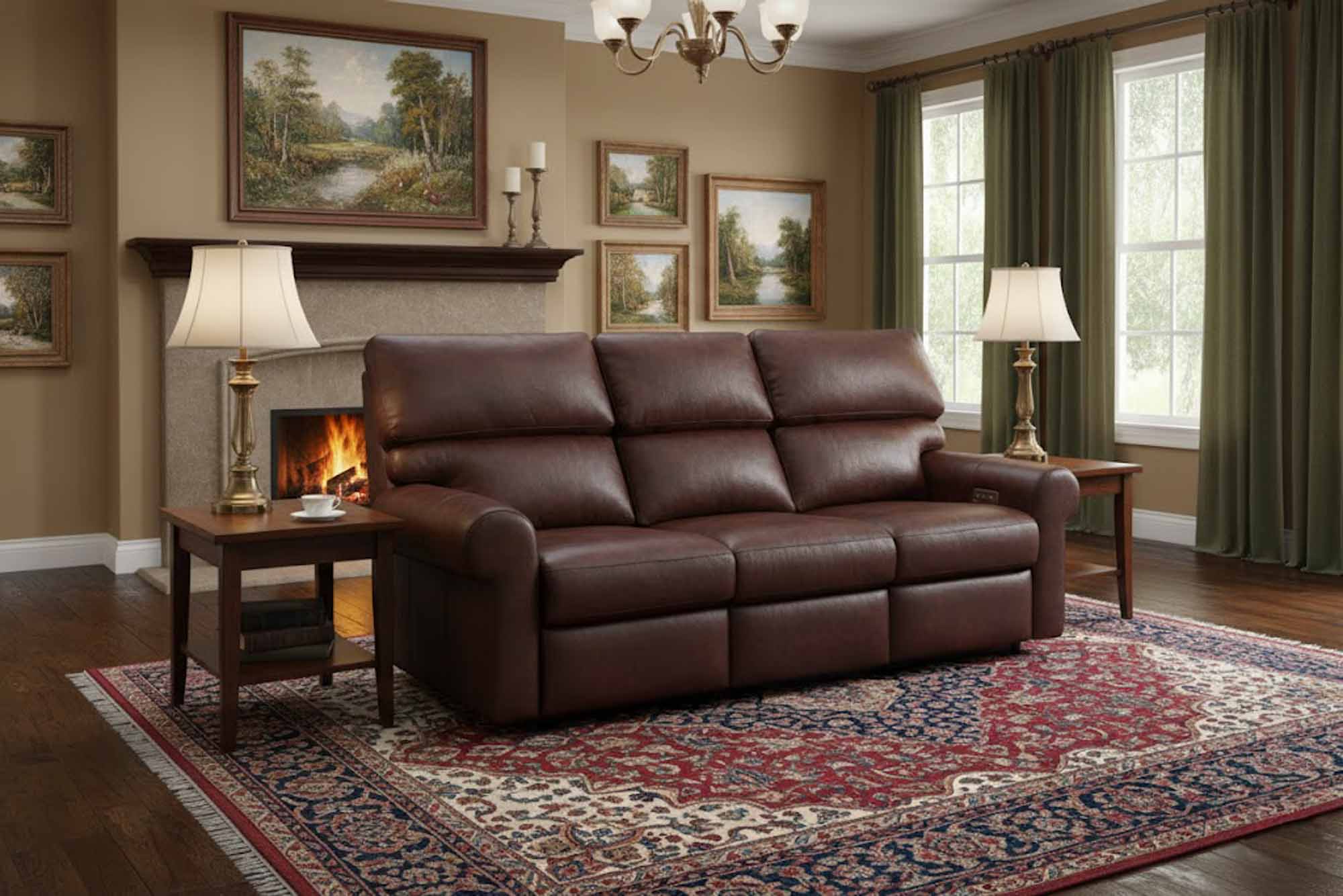 Brookhaven Leather Full Size Sleeper Sofa - Image 5