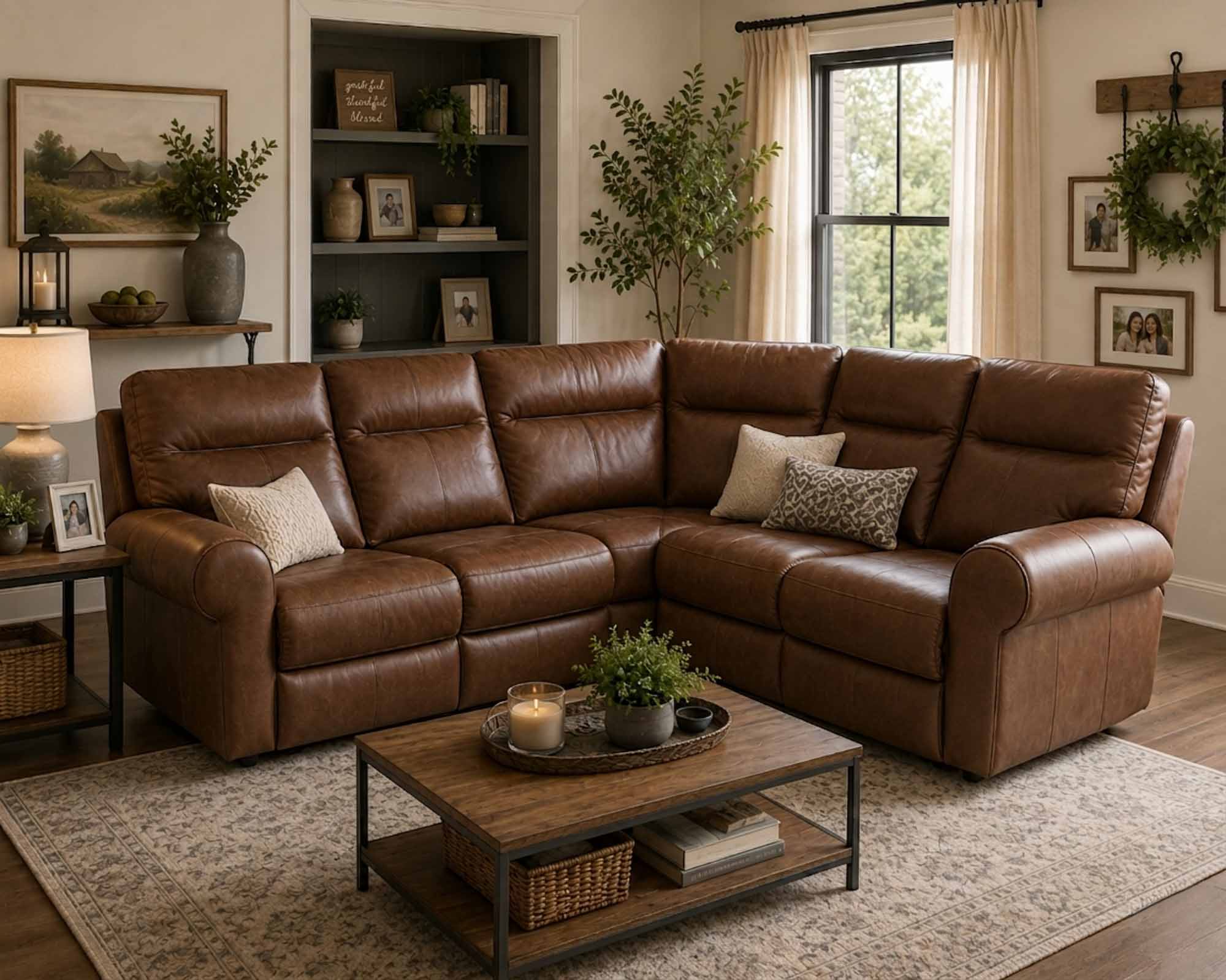 Brookhurst Leather Reclining Sectional - Image 4