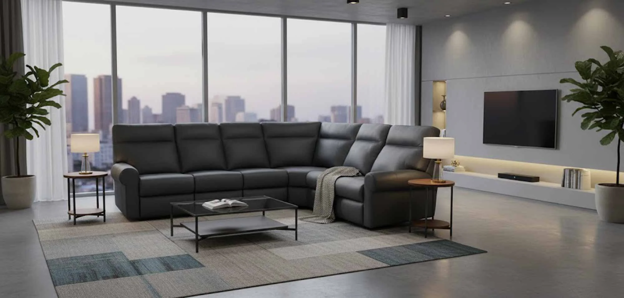 Brookhurst Leather Reclining Sectional - Image 5