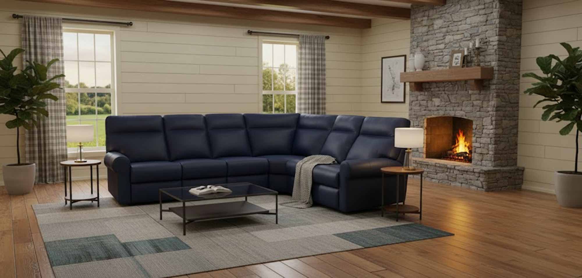 Brookhurst Leather Reclining Sectional - Image 6
