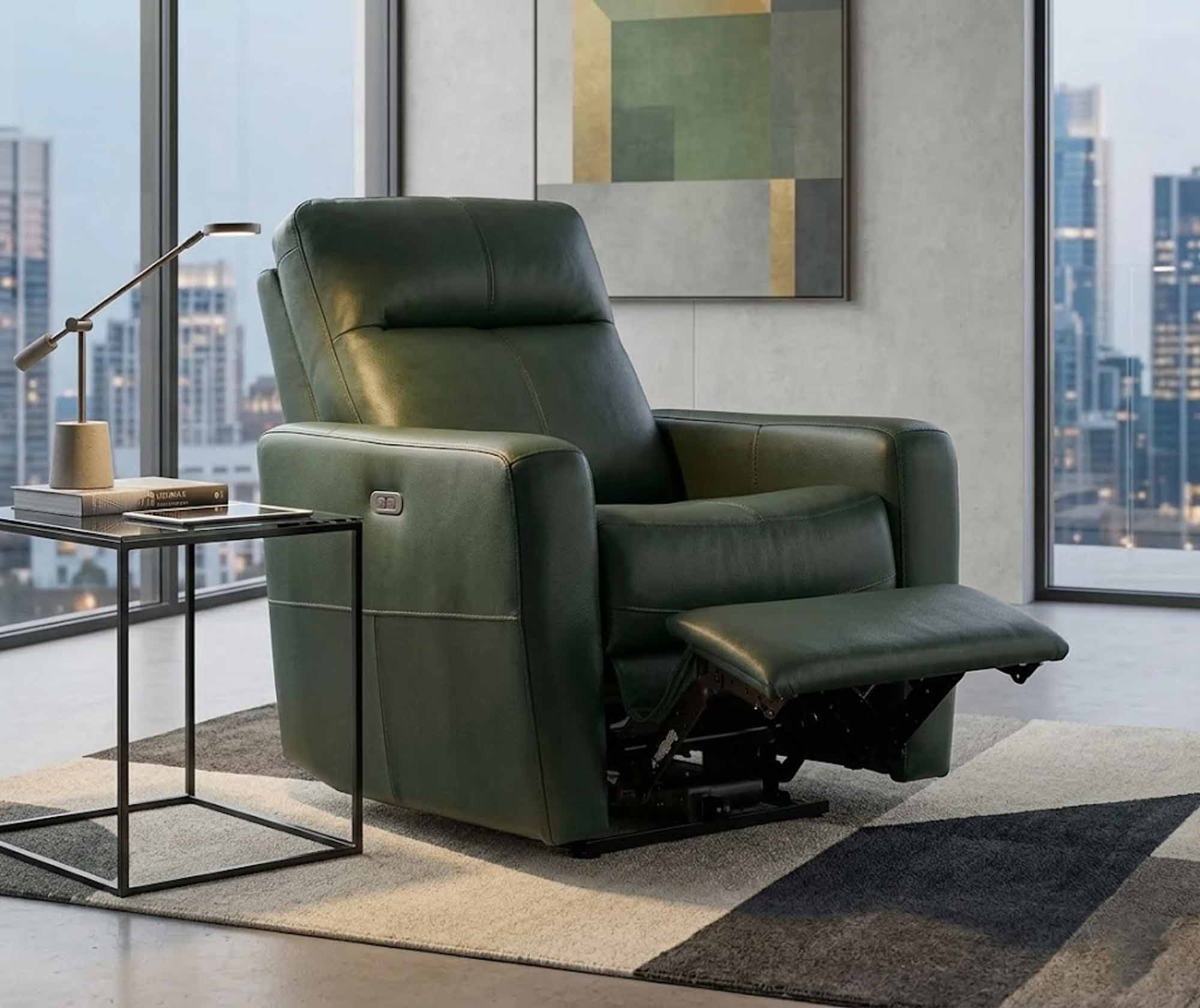 Cairo Leather Wallhugger Power Recliner With Articulating Headrest - Image 4