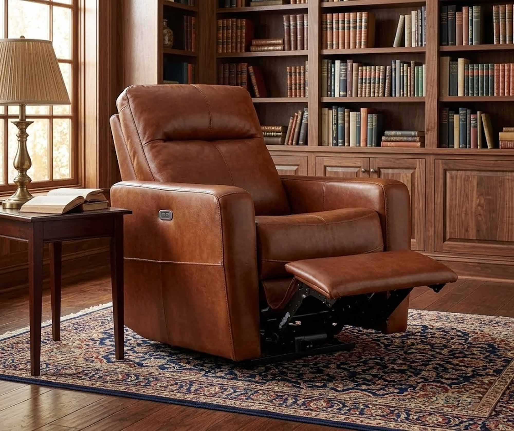 Cairo Leather Wallhugger Power Recliner With Articulating Headrest - Image 5