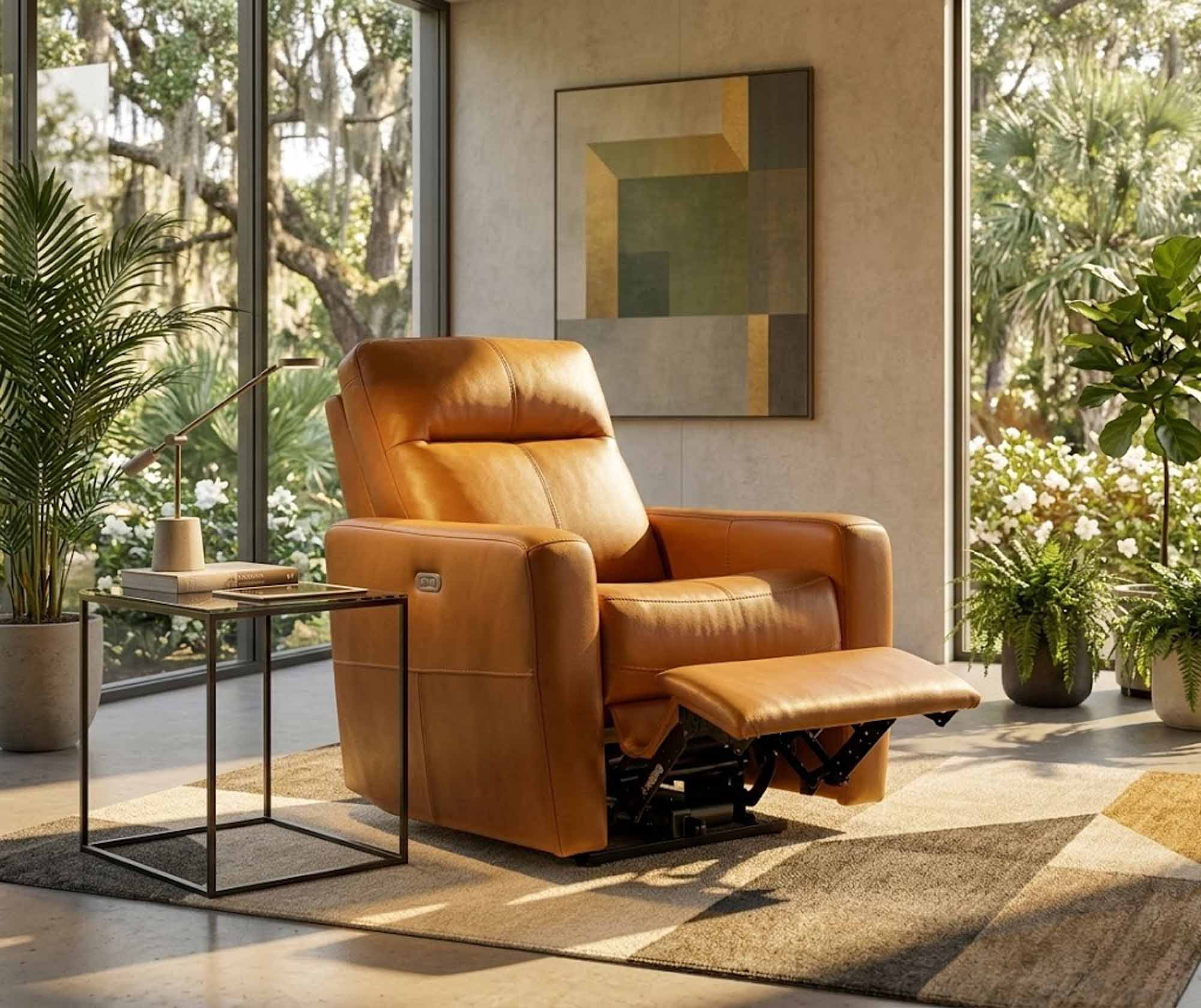 Cairo Leather Wallhugger Power Recliner With Articulating Headrest - Image 7