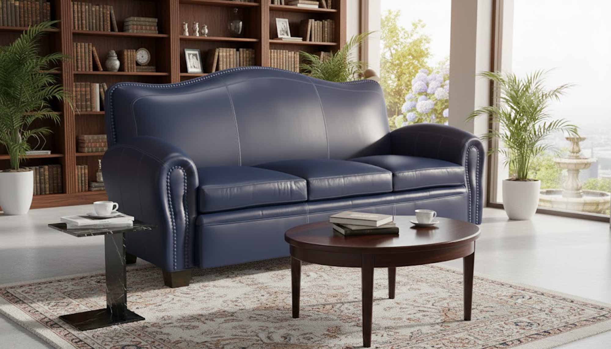 Camelback Leather Sofa - Image 8