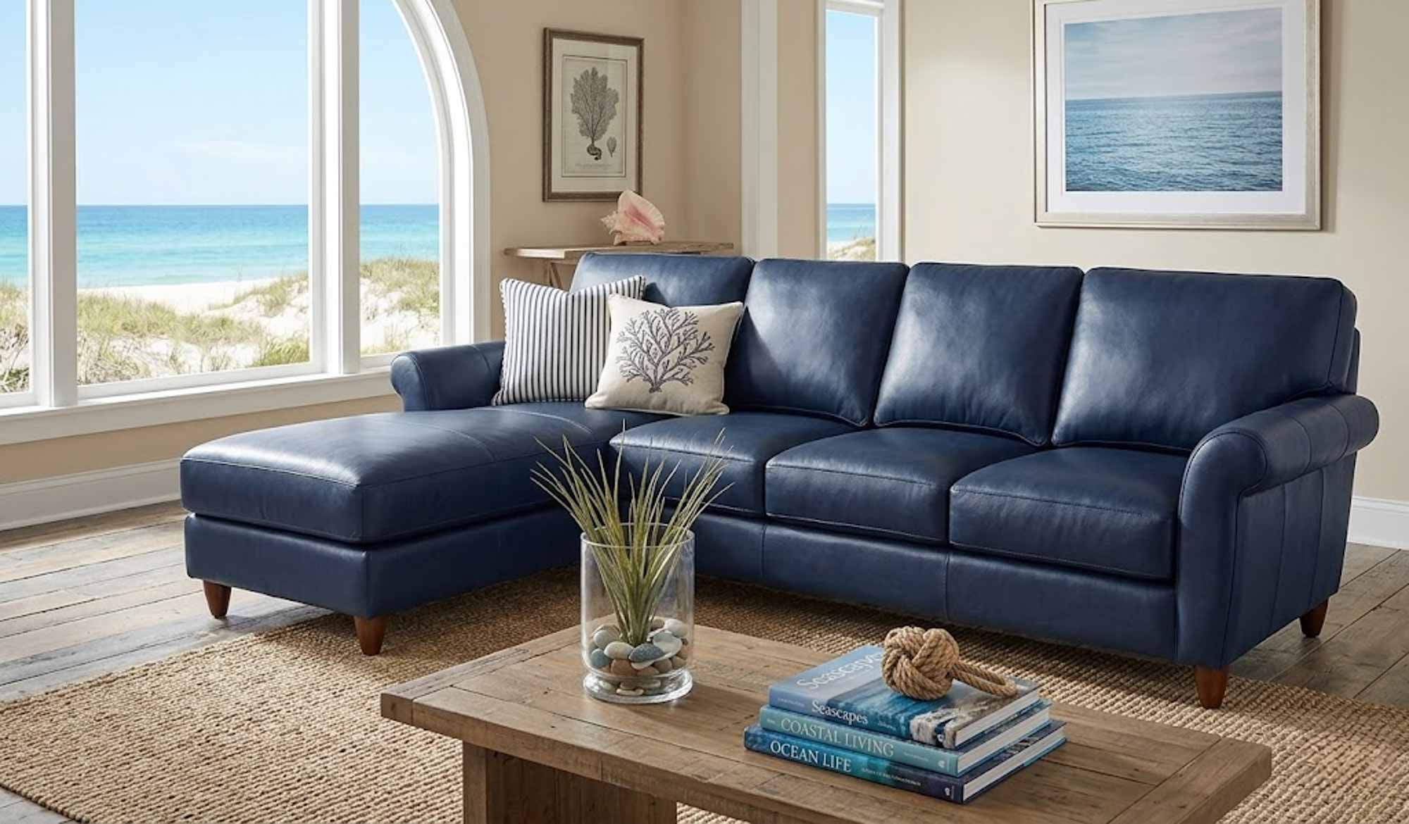 Cameo Leather Sofa With Chaise - Image 10