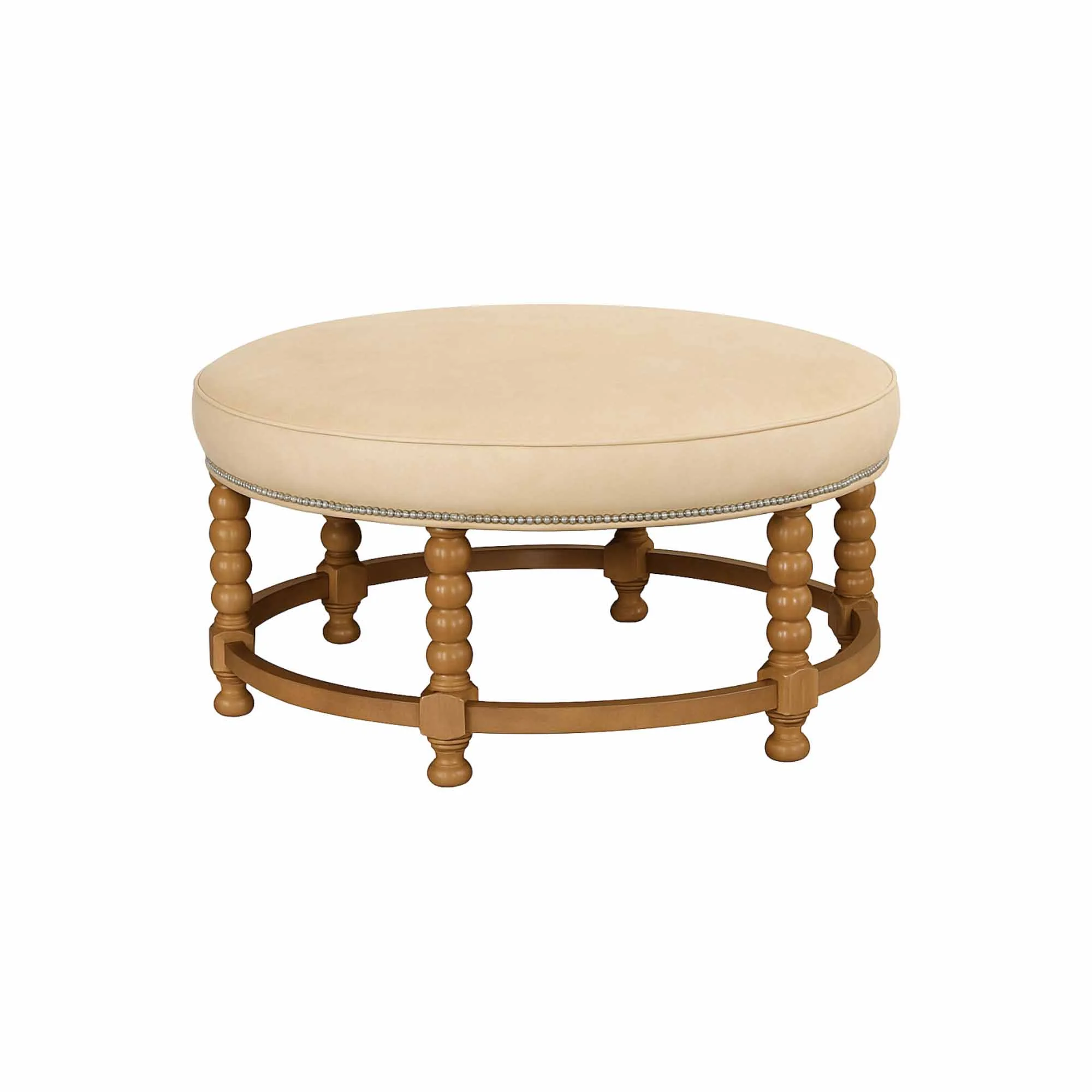 Camila Leather Cocktail Ottoman