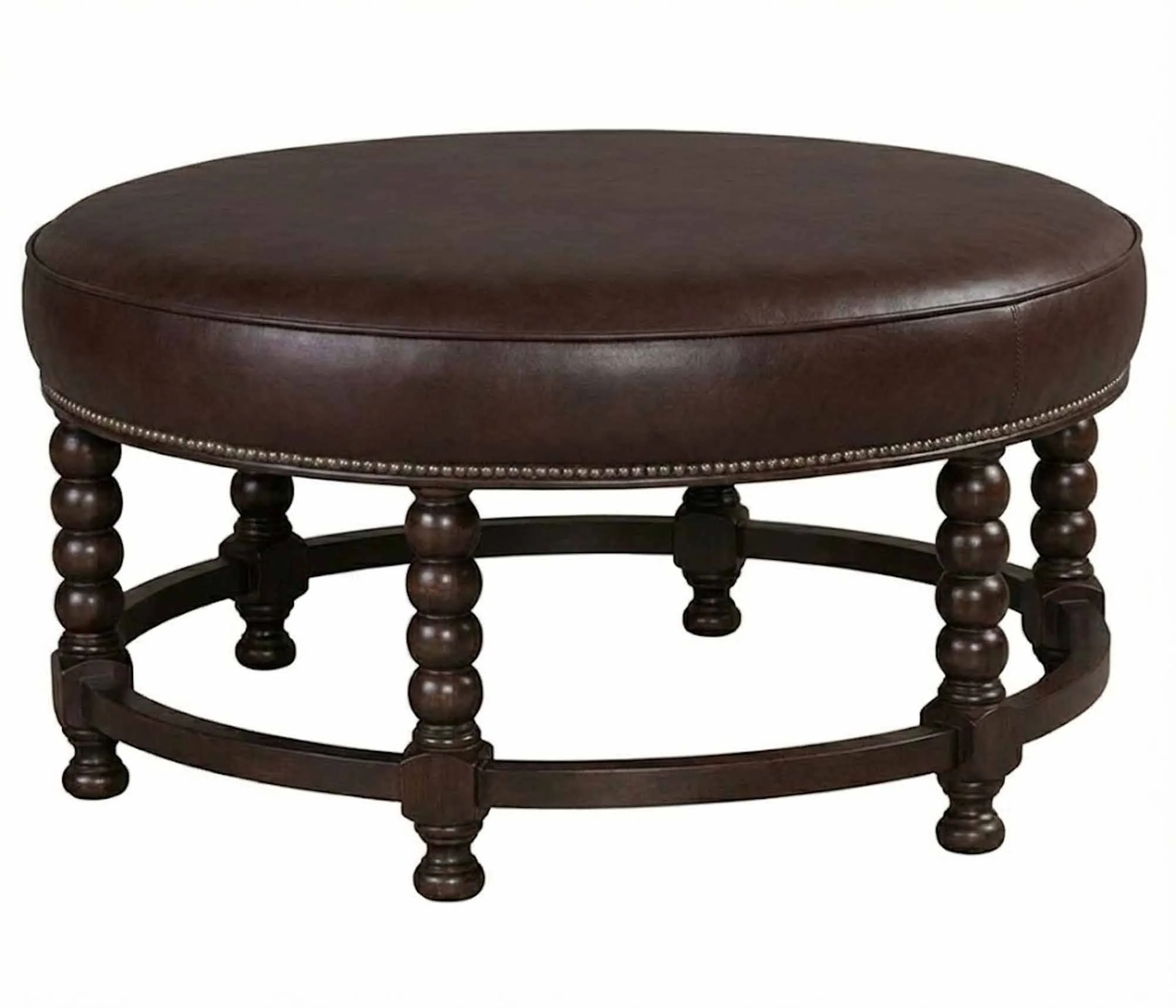 Camila Leather Cocktail Ottoman - Image 2