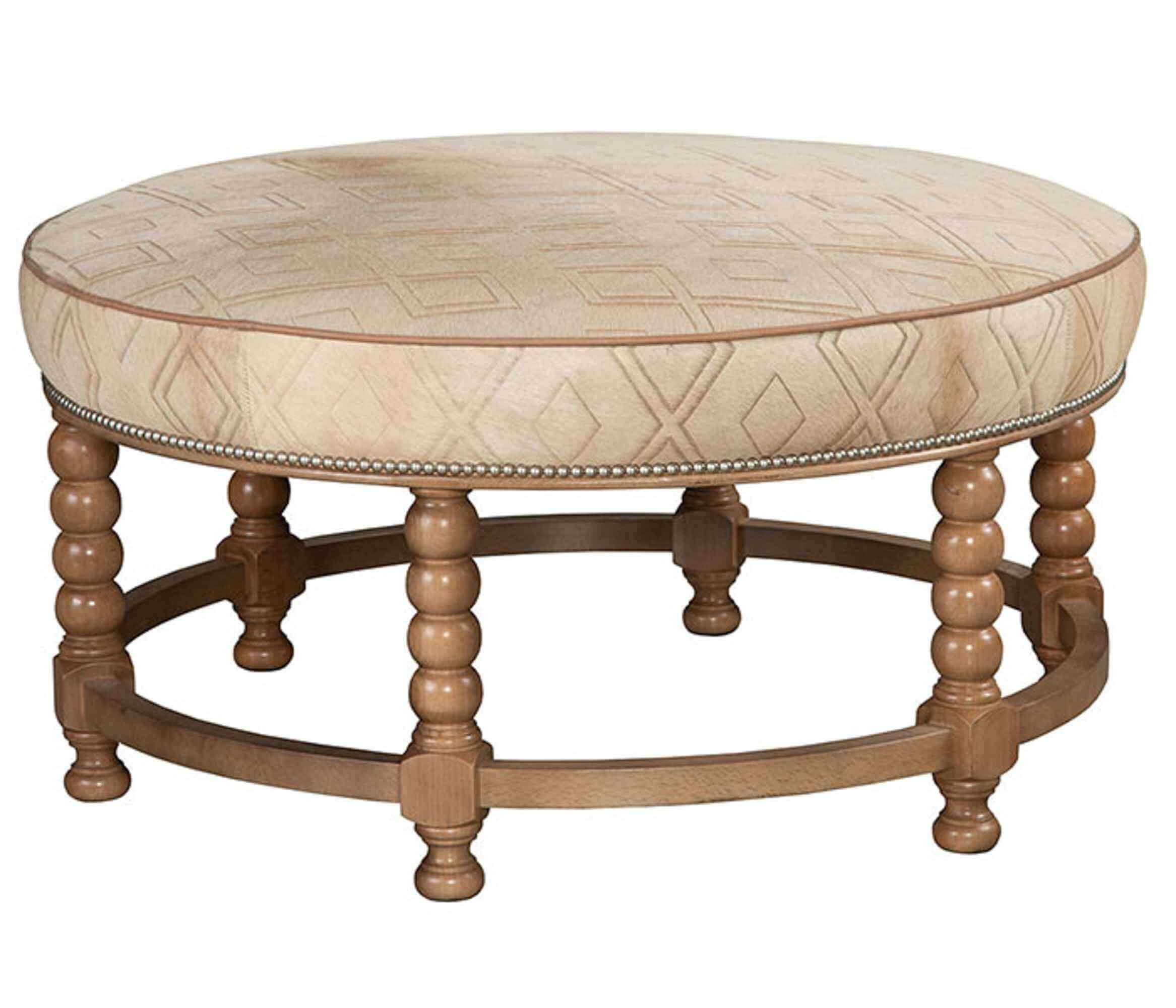 Camila Leather Cocktail Ottoman - Image 3