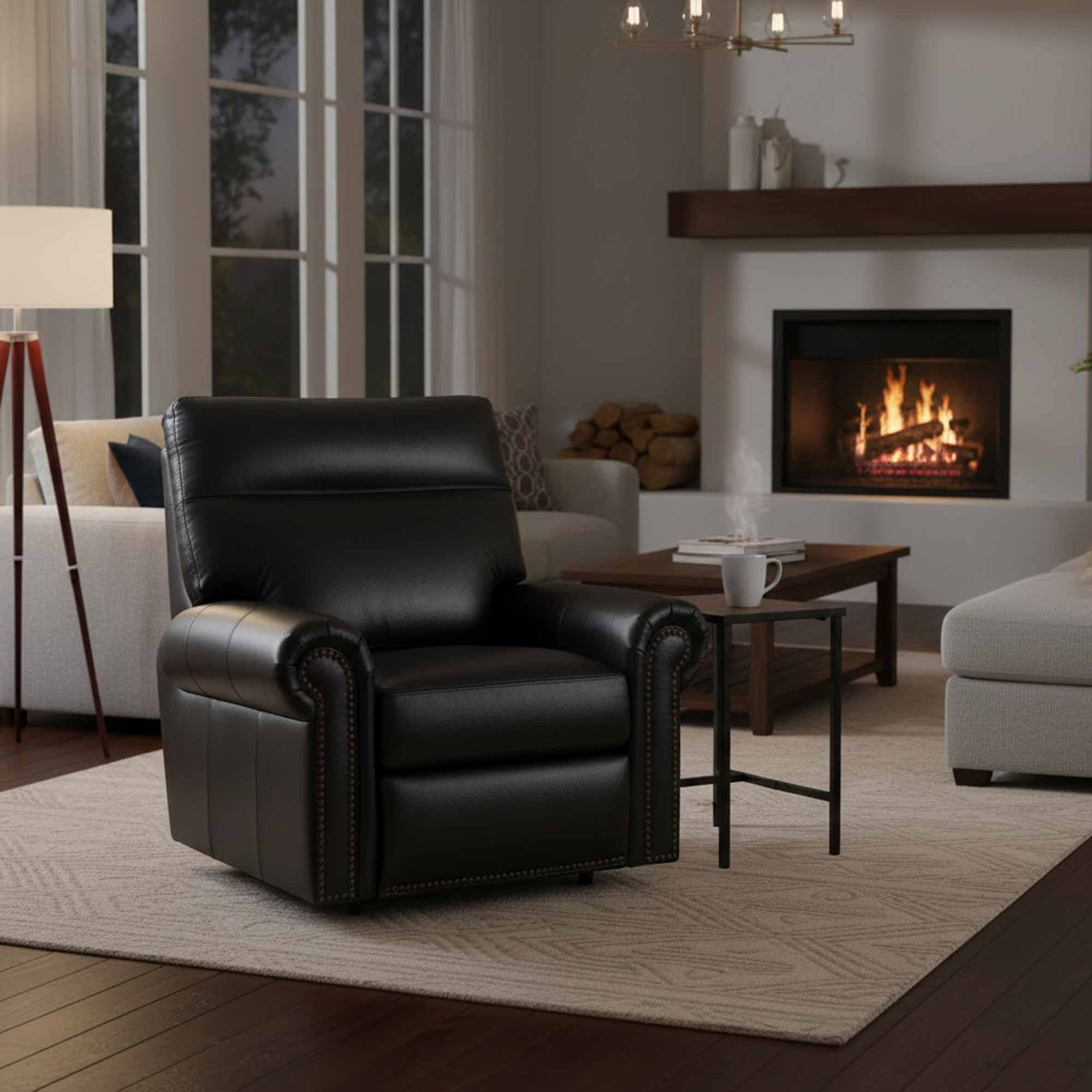 Campbell Leather Swivel Glider Recliner - Image 4
