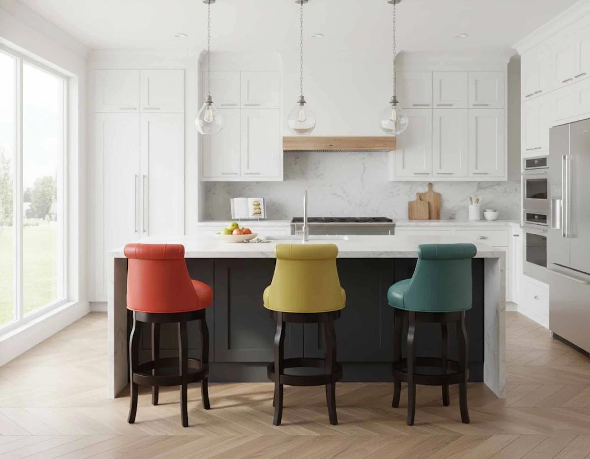 Caribbean Leather Swivel Bar Stool - Image 5
