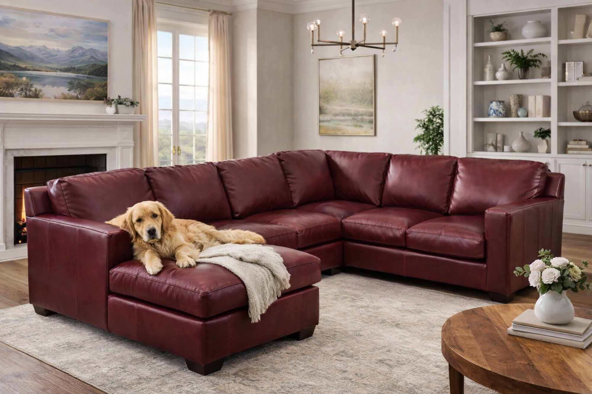 Caribou Leather Sectional - Image 6