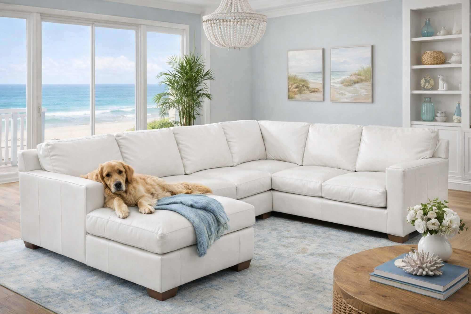 Caribou Leather Sectional - Image 7