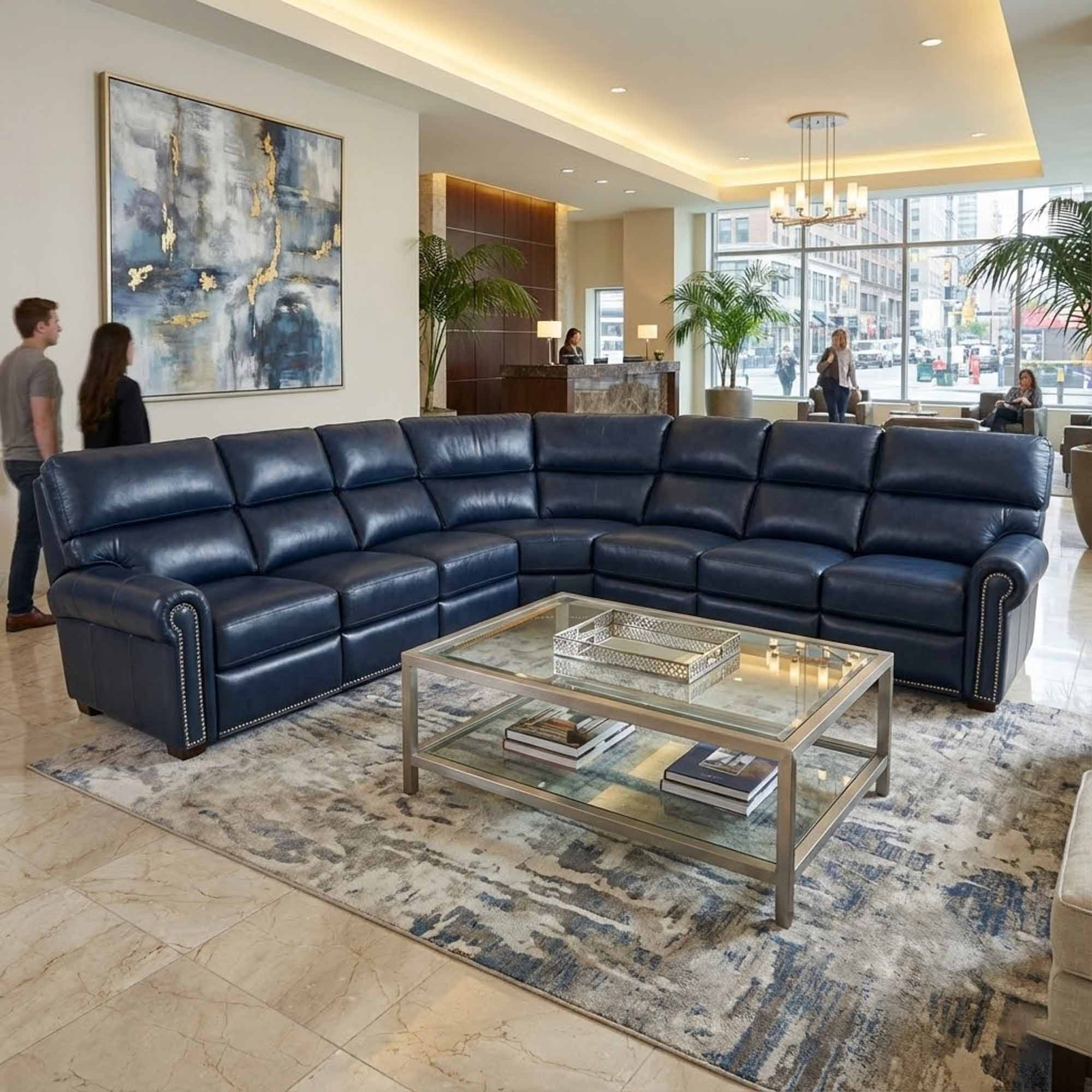 Carlton Leather Reclining Sectional - Image 4