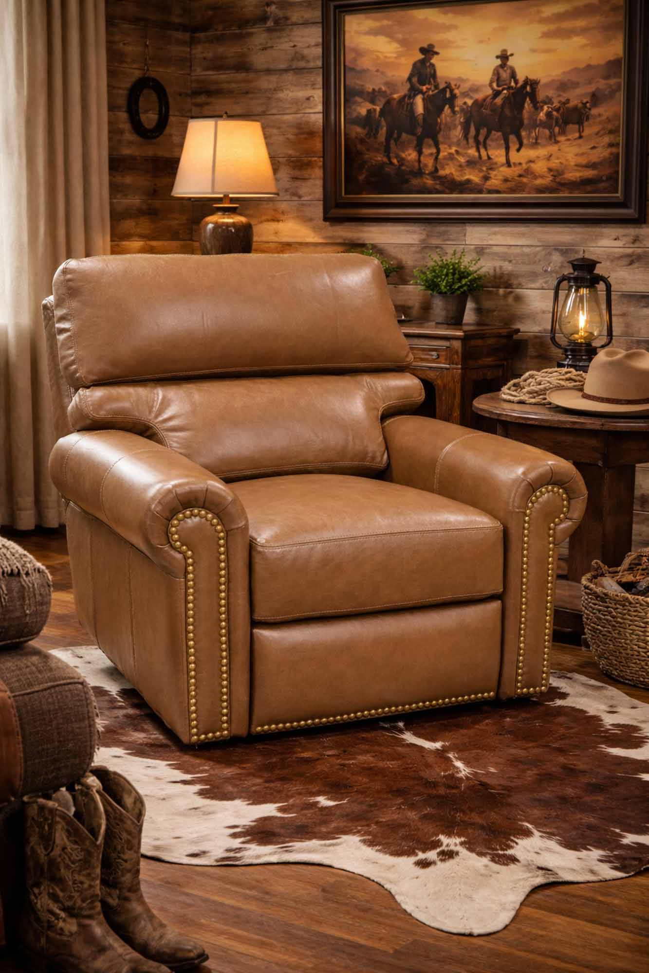 Carlton Leather Swivel Glider Recliner - Image 4