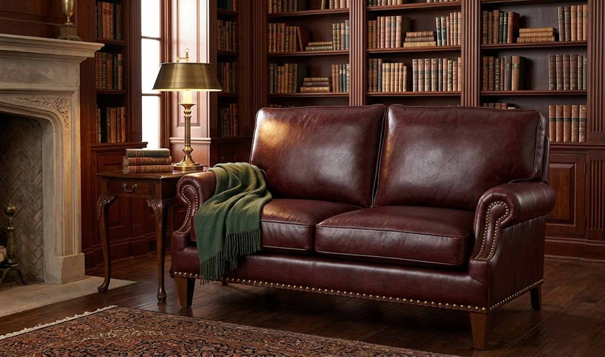 Caroline Leather Loveseat - Image 2