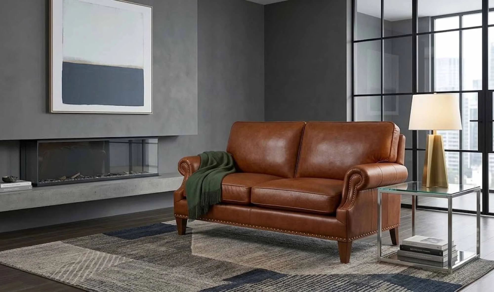 Caroline Leather Loveseat - Image 3