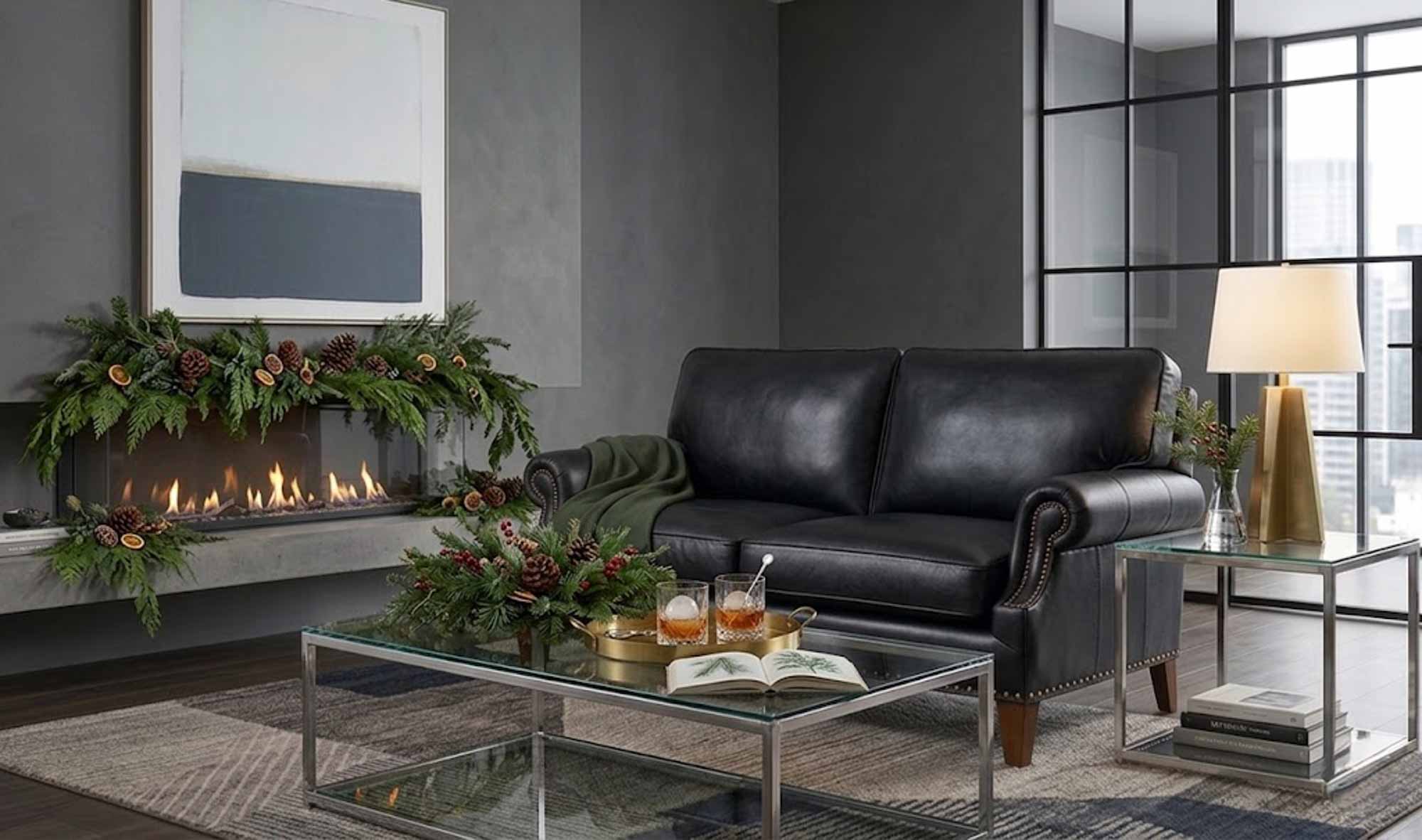 Caroline Leather Loveseat - Image 4